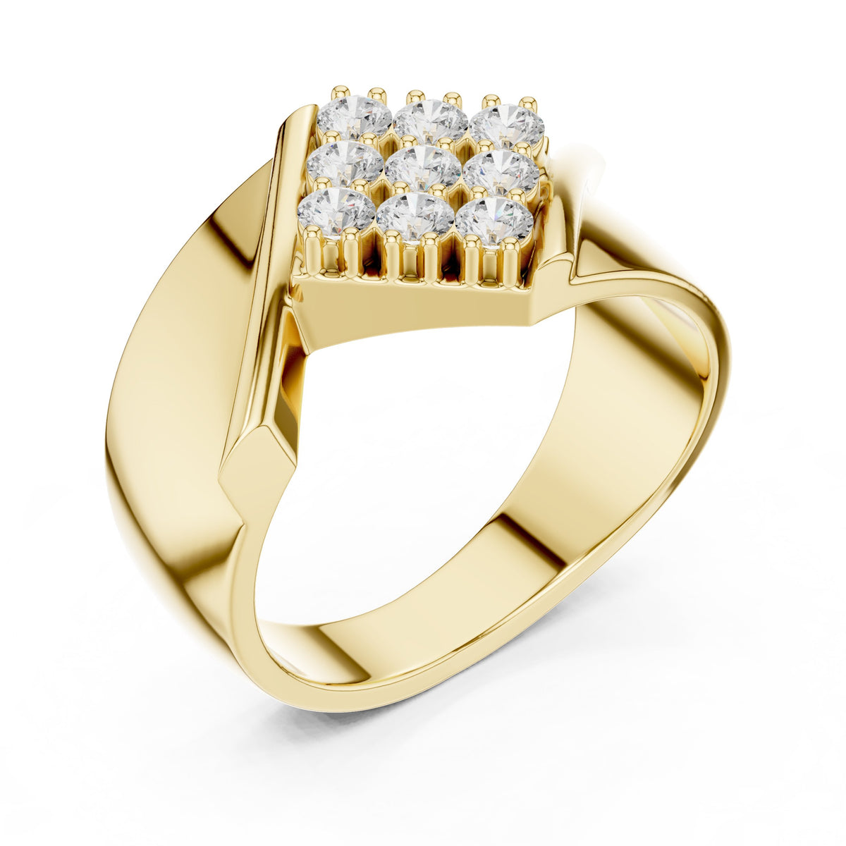 Diagonal Pavé Statement Men's Ring