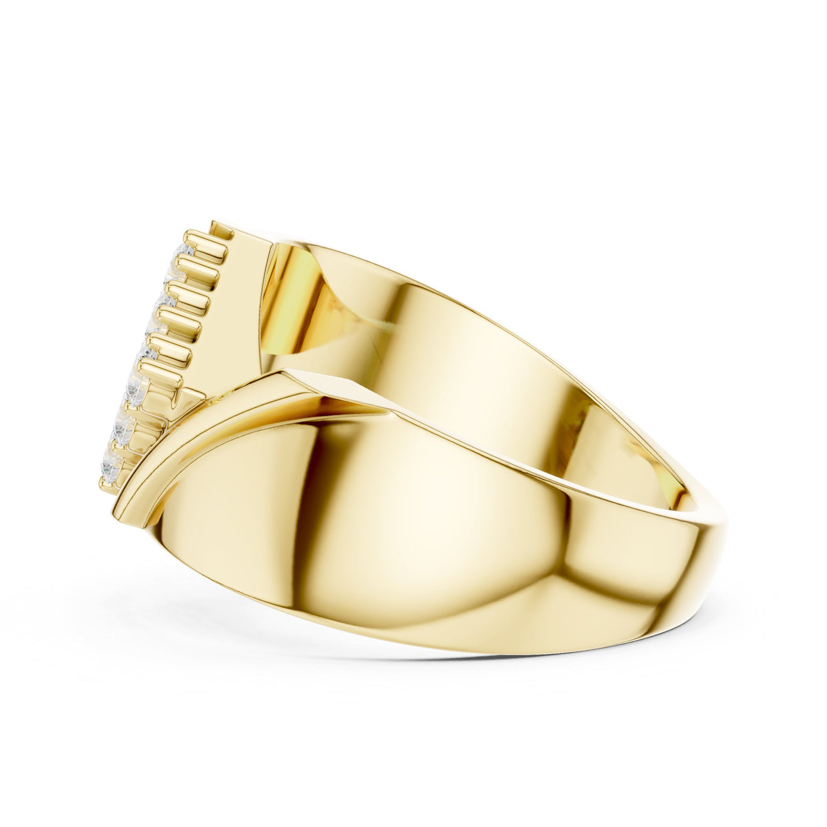 Diagonal Pavé Statement Men's Ring