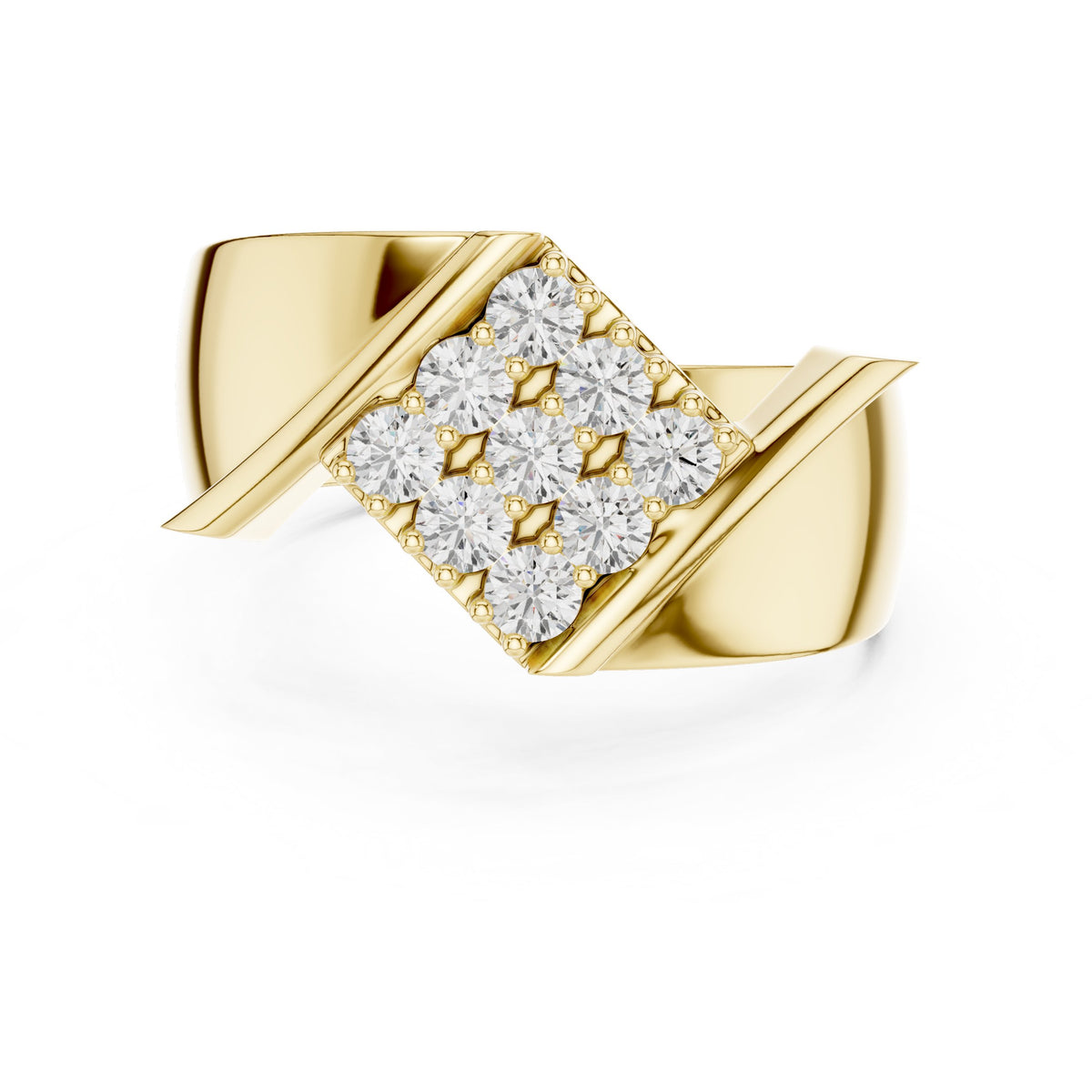 Diagonal Pavé Statement Men's Ring