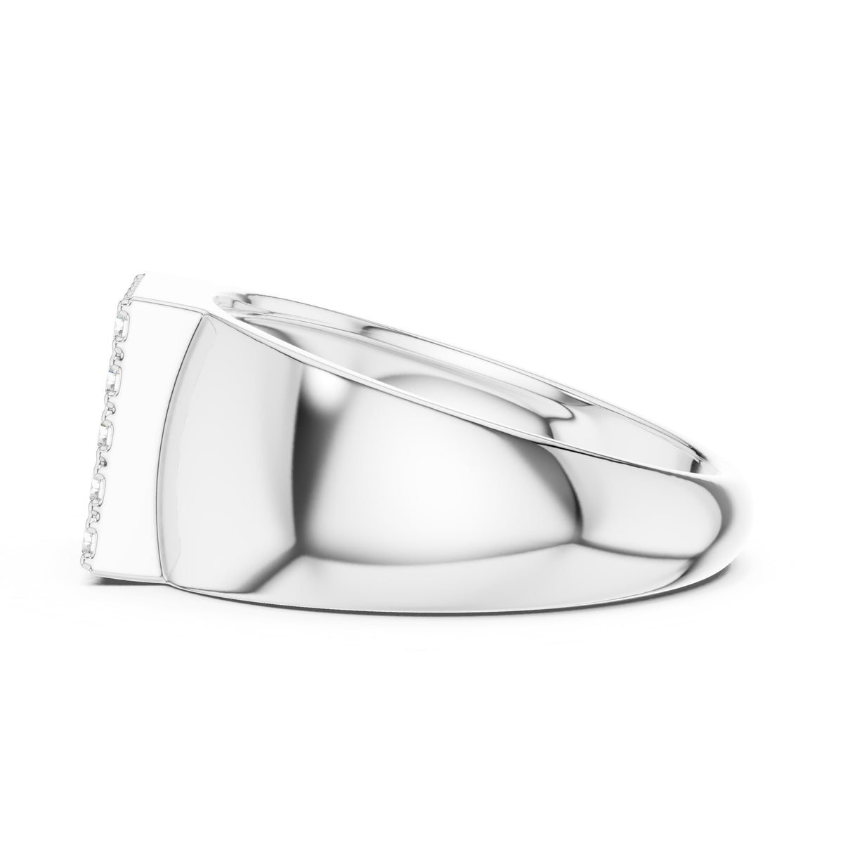 Square Pavé Signet Men's Ring