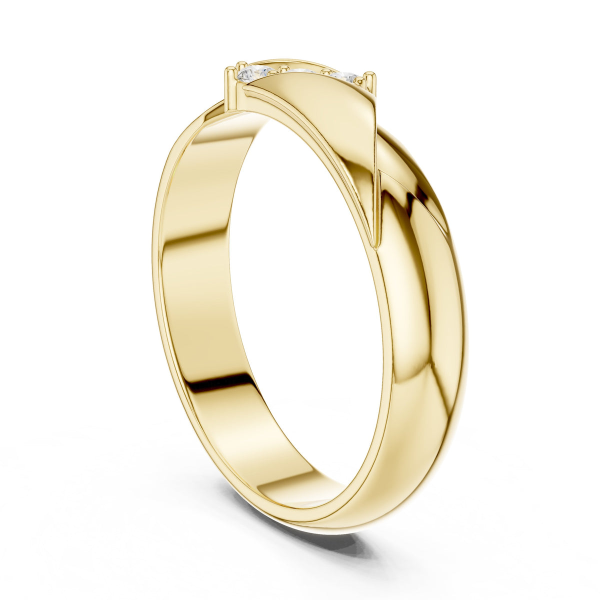Diagonal Diamond Band in Yellow Gold - VYKA Diamonds
