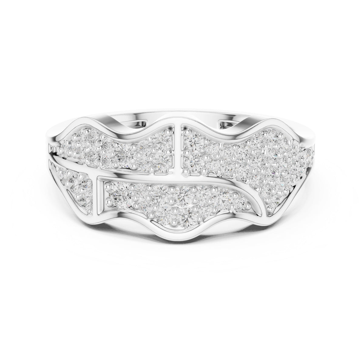 Wave Pavé Men's Diamond Band