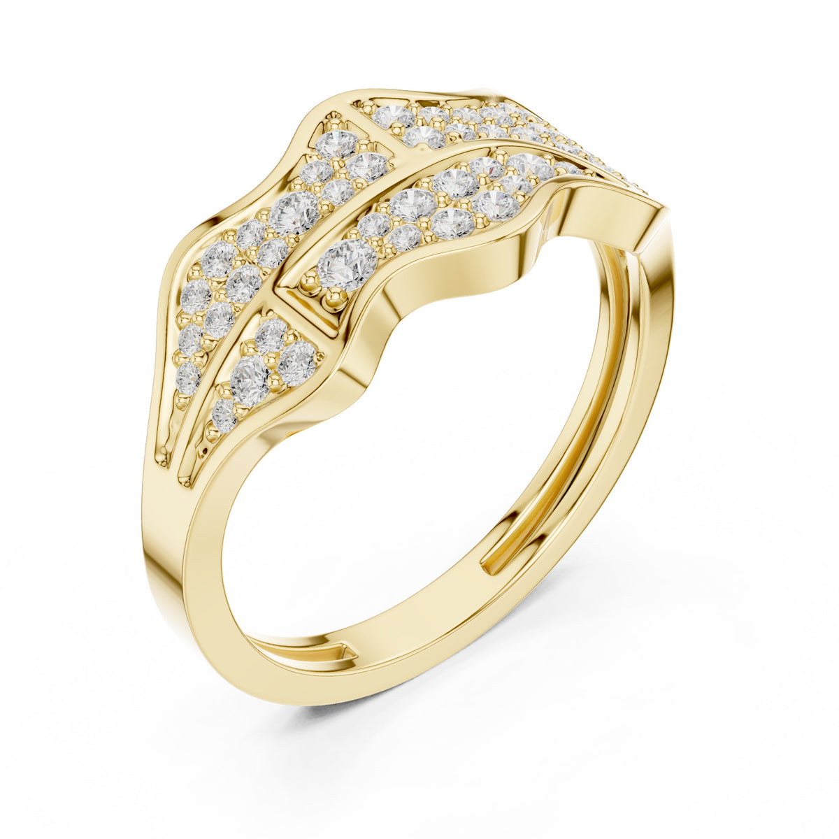 Wave Pavé Men's Diamond Band