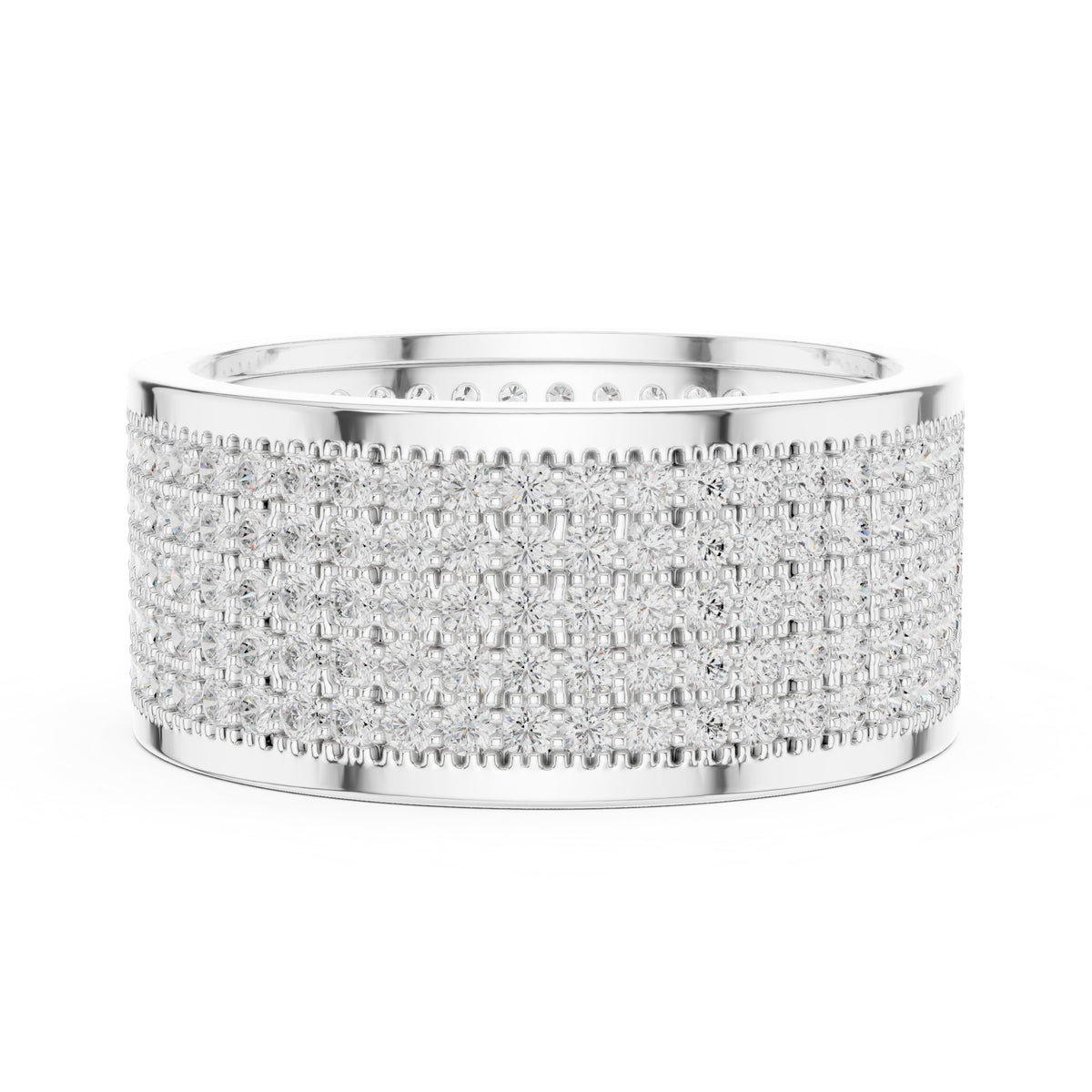 Full Pavé Wide Men's Diamond Band