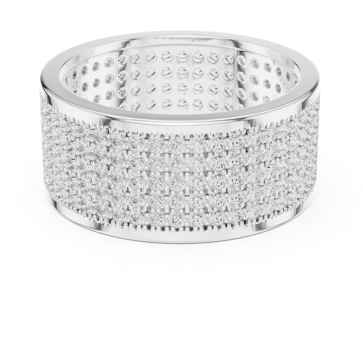 Full Pavé Wide Men's Diamond Band