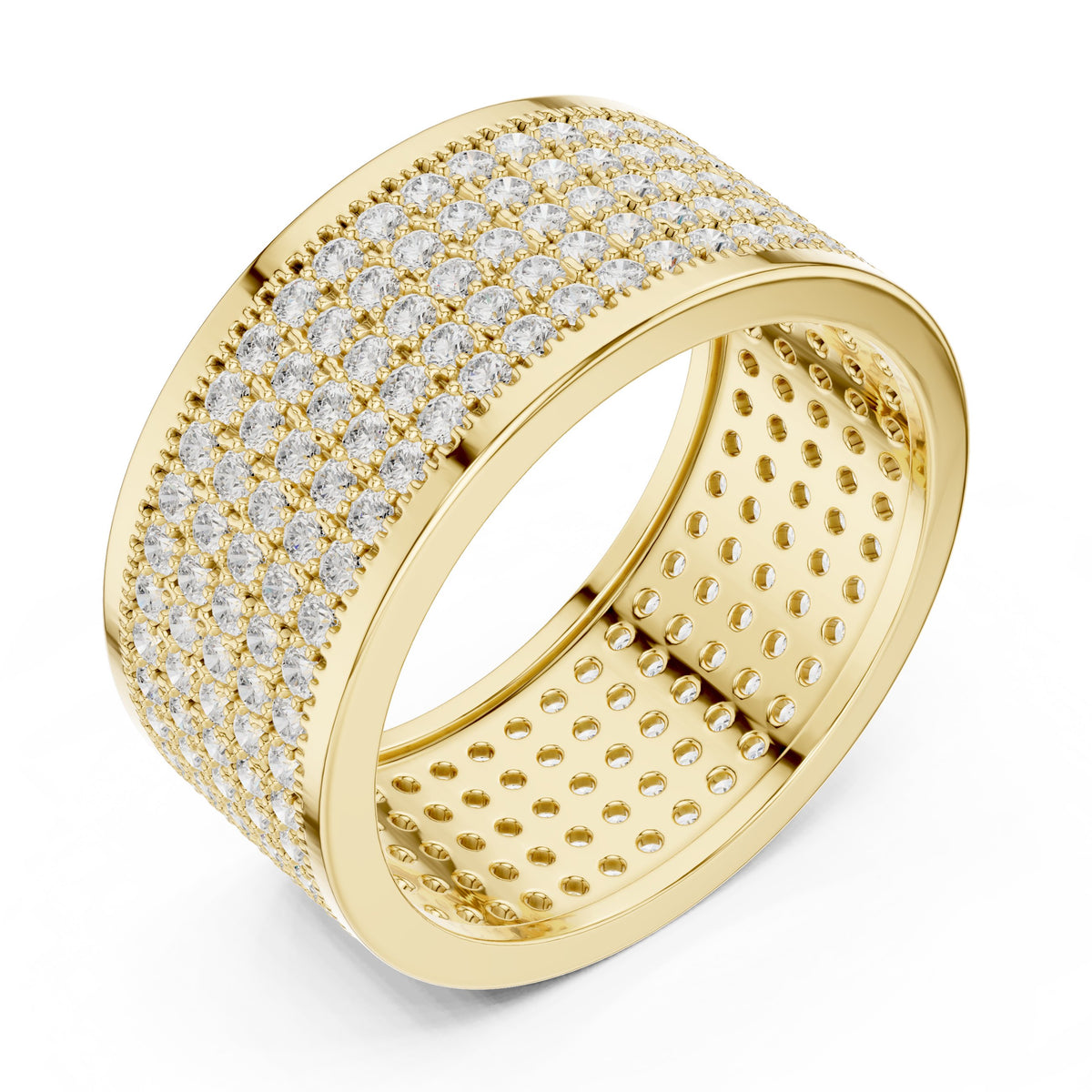 Full Pavé Wide Men's Diamond Band
