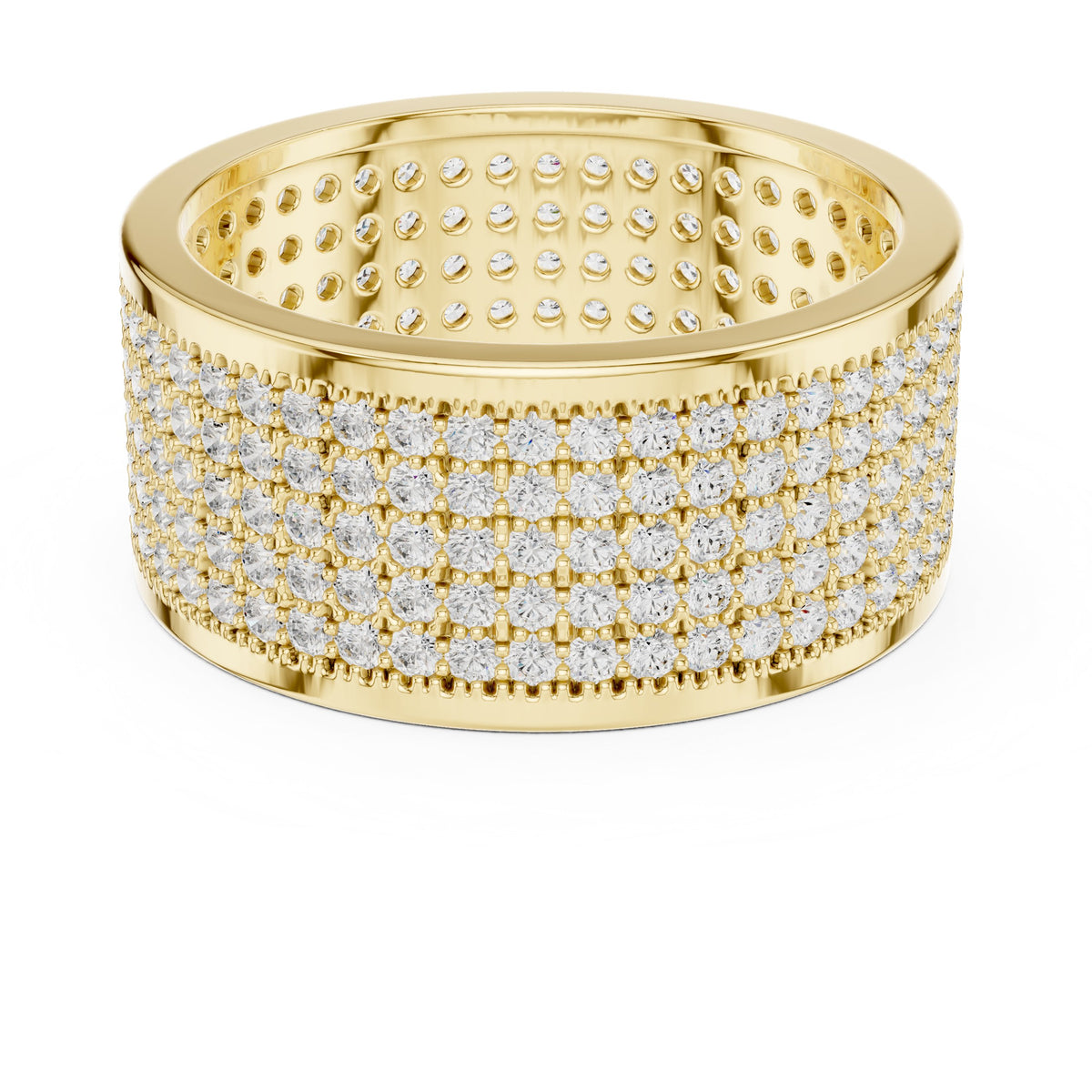 Full Pavé Wide Men's Diamond Band