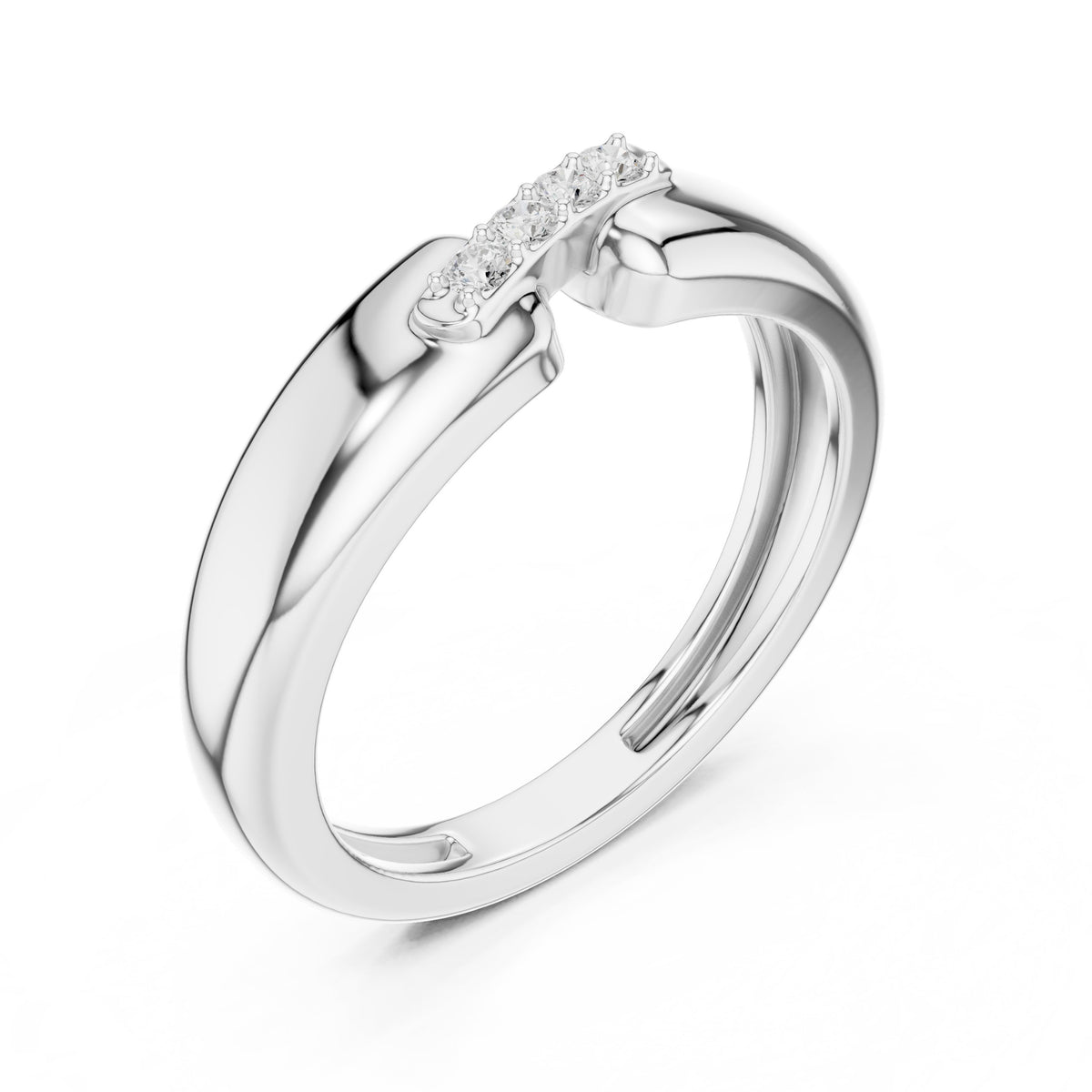 Offset Pavé Bar Diamond Band