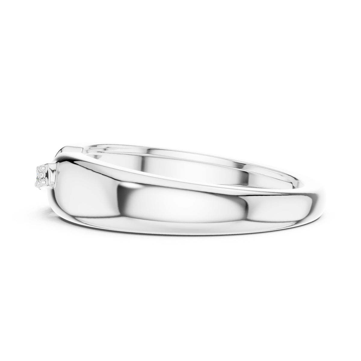 Offset Pavé Bar Diamond Band in White Gold - VYKA Diamonds