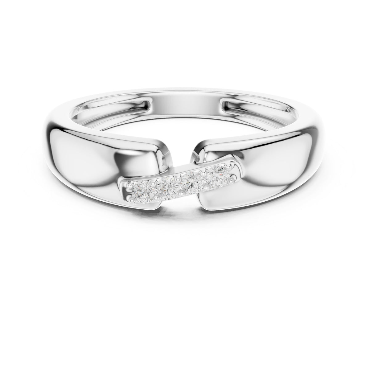 Offset Pavé Bar Diamond Band