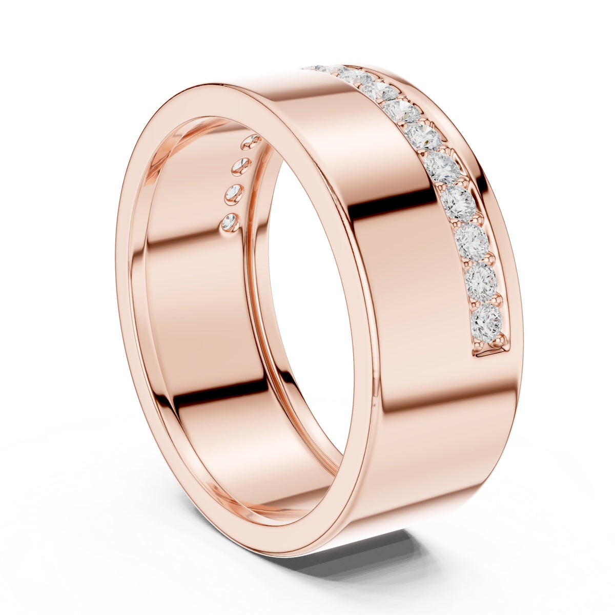 Wide Channel Men's Diamond Band