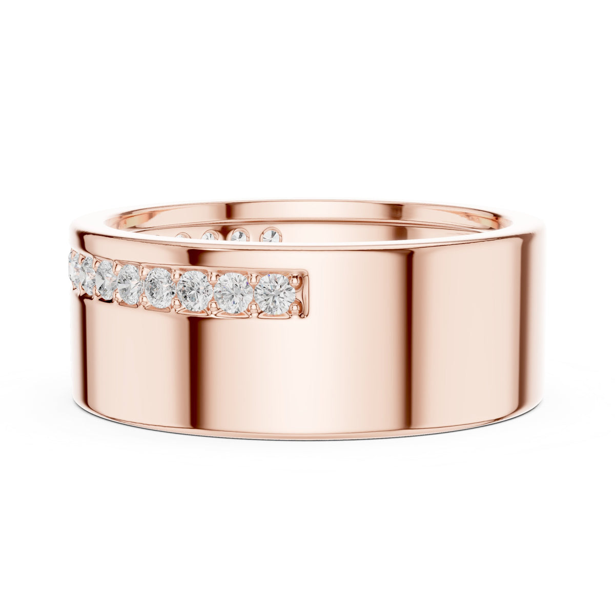 Wide Channel Men's Diamond Band