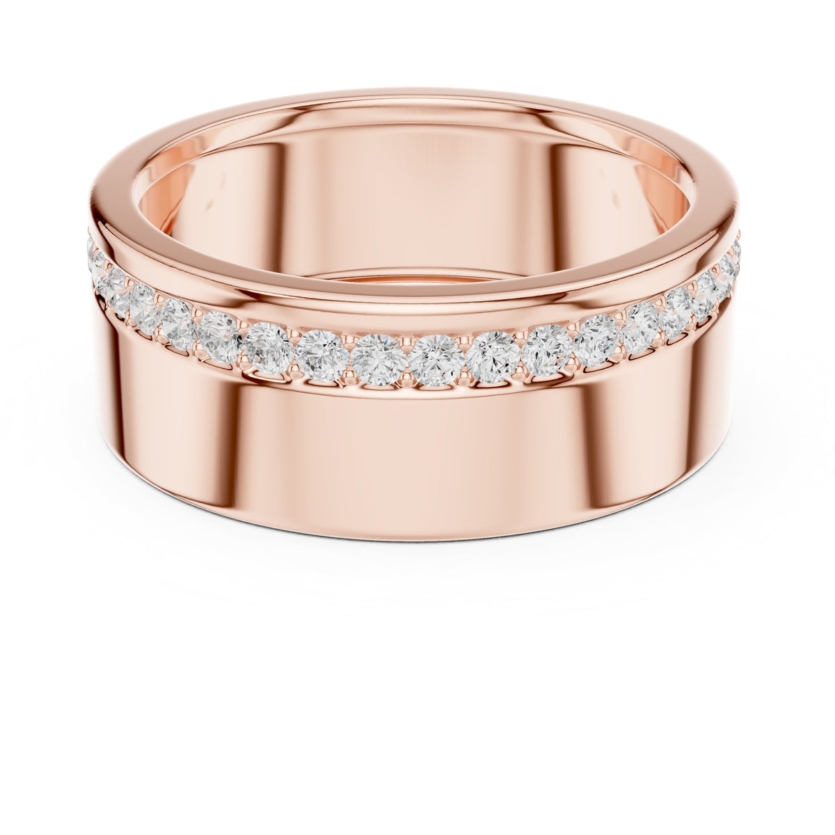 Wide Channel Men's Diamond Band