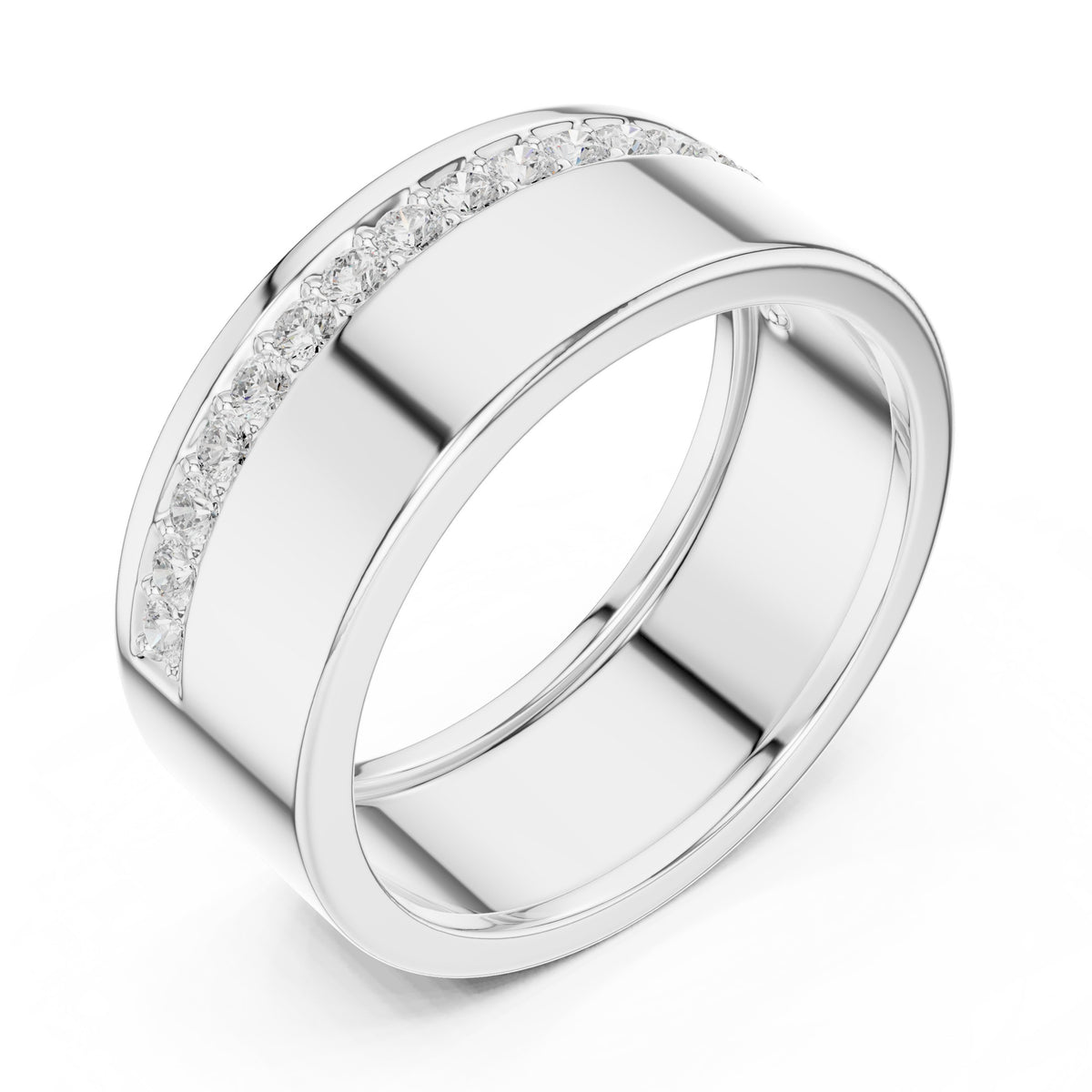 Wide Channel Men's Diamond Band