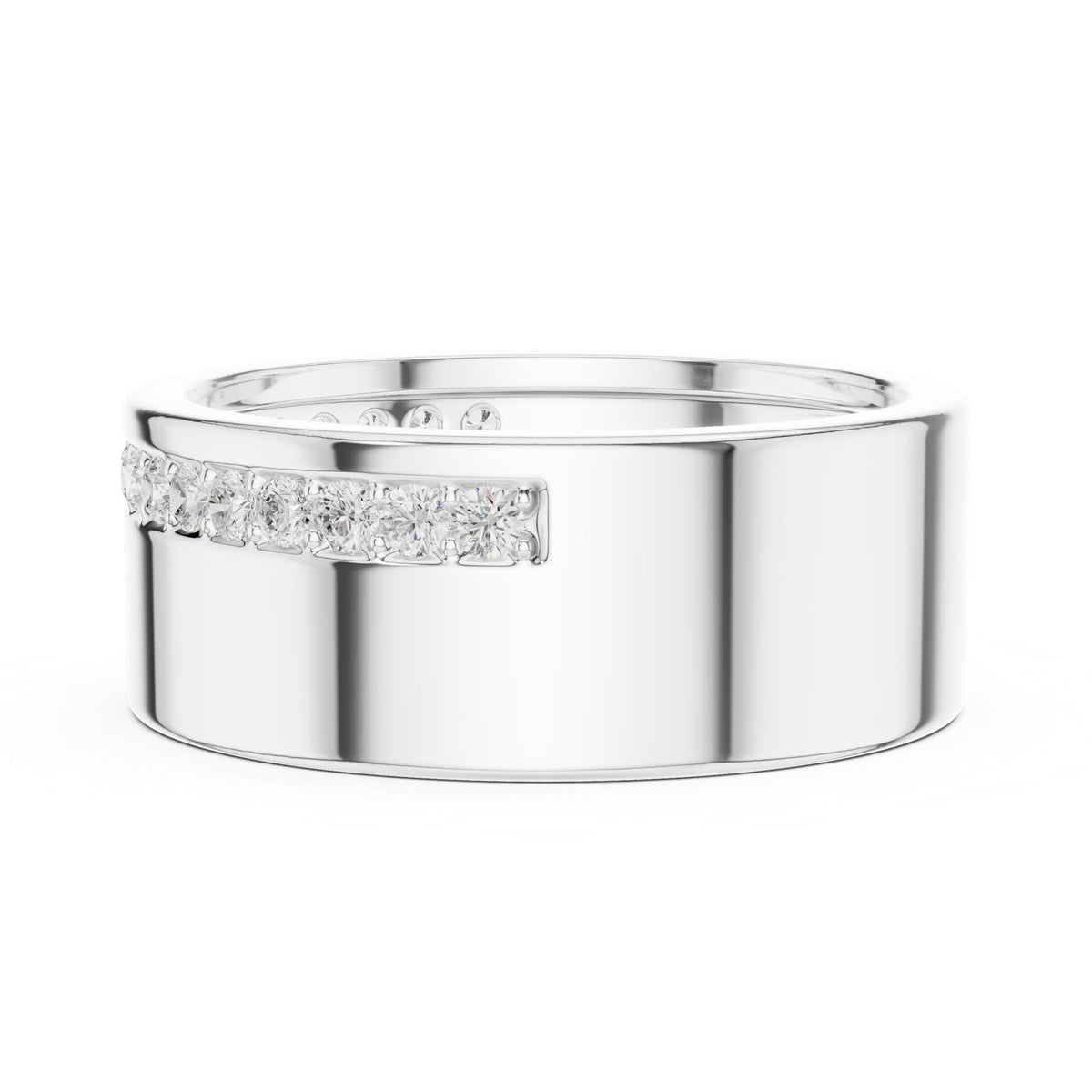 Wide Channel Men's Diamond Band