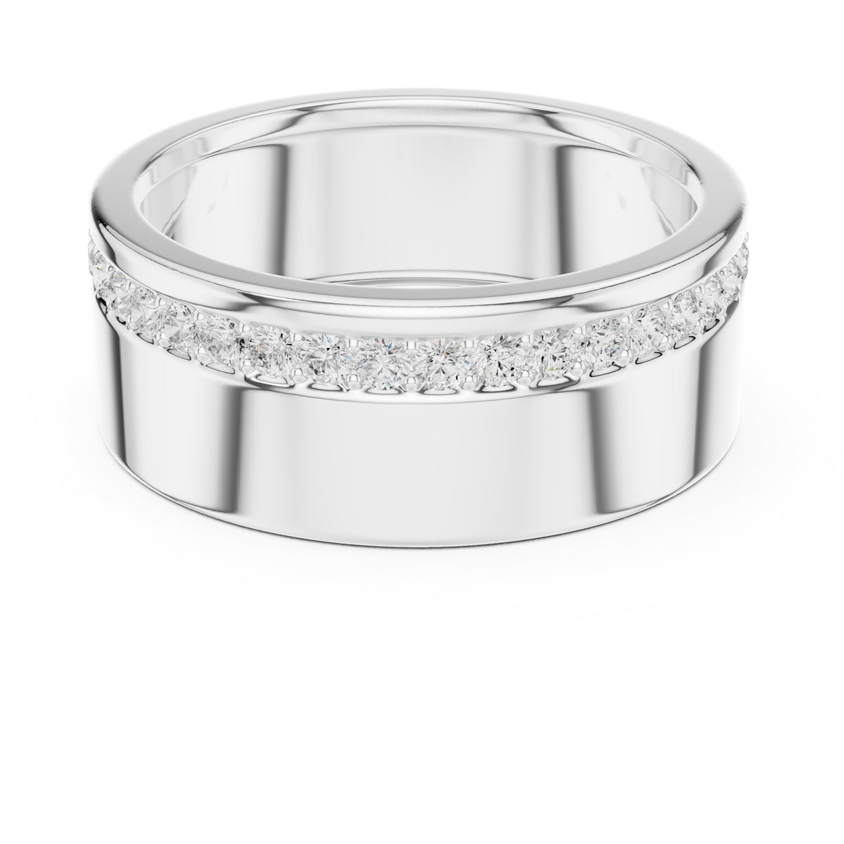 Wide Channel Men's Diamond Band