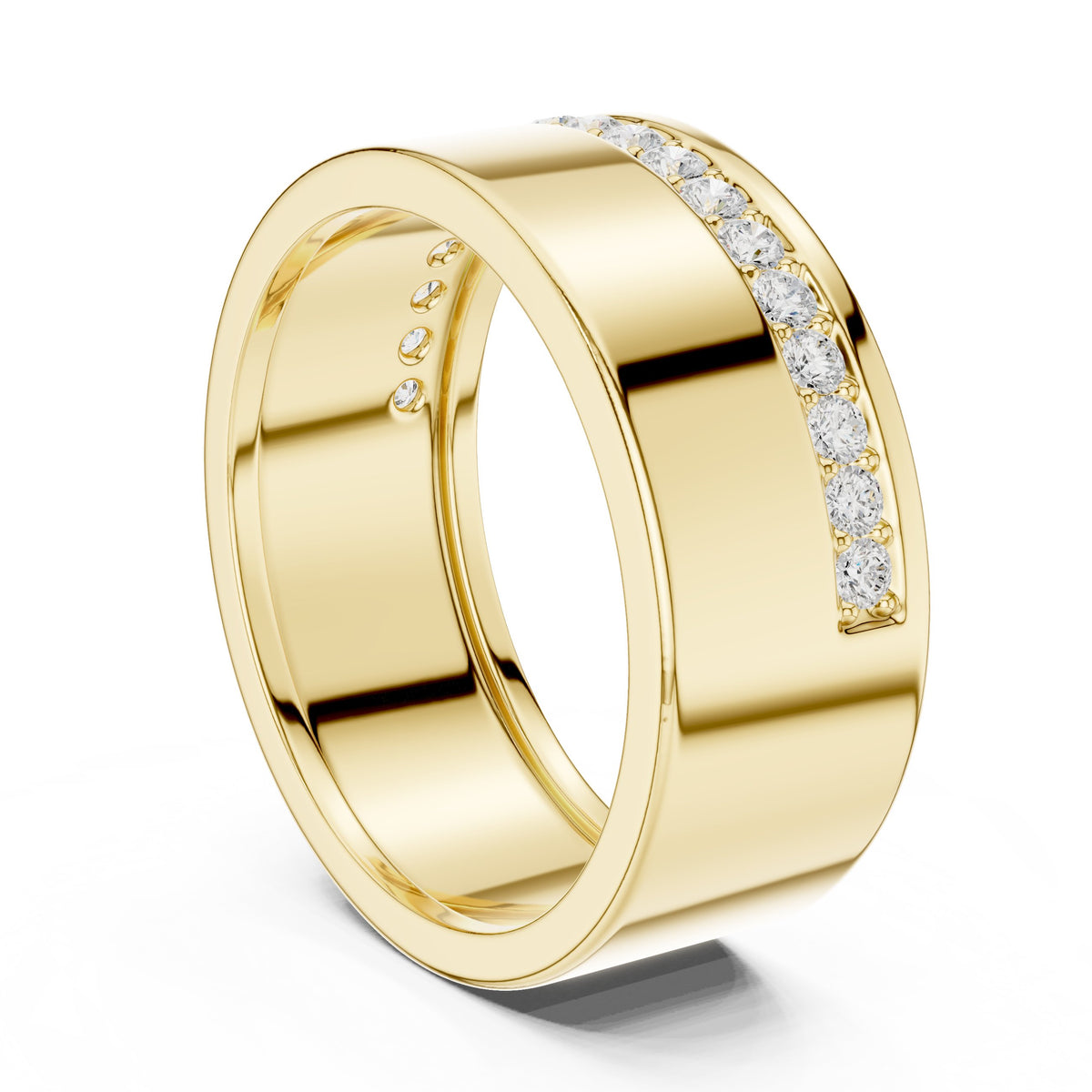 Wide Channel Men's Diamond Band