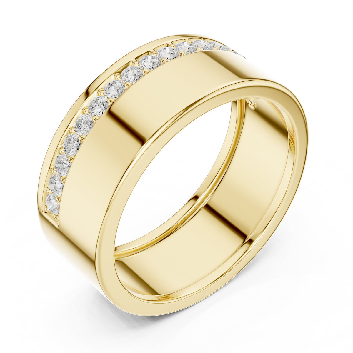Wide Channel Men's Diamond Band
