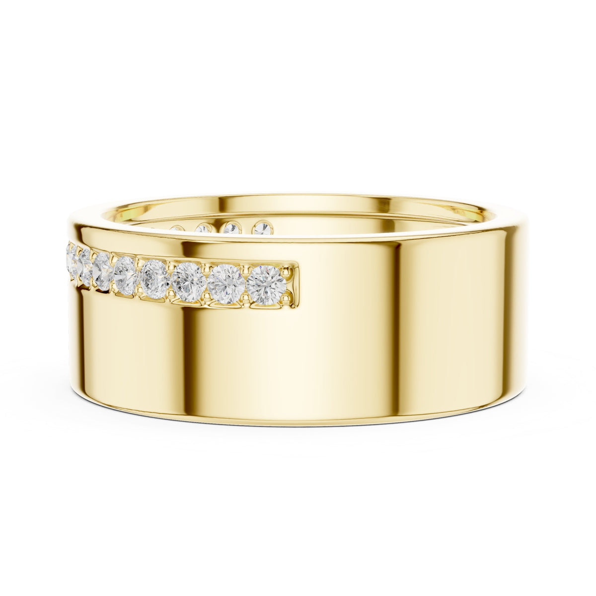 Wide Channel Men's Diamond Band