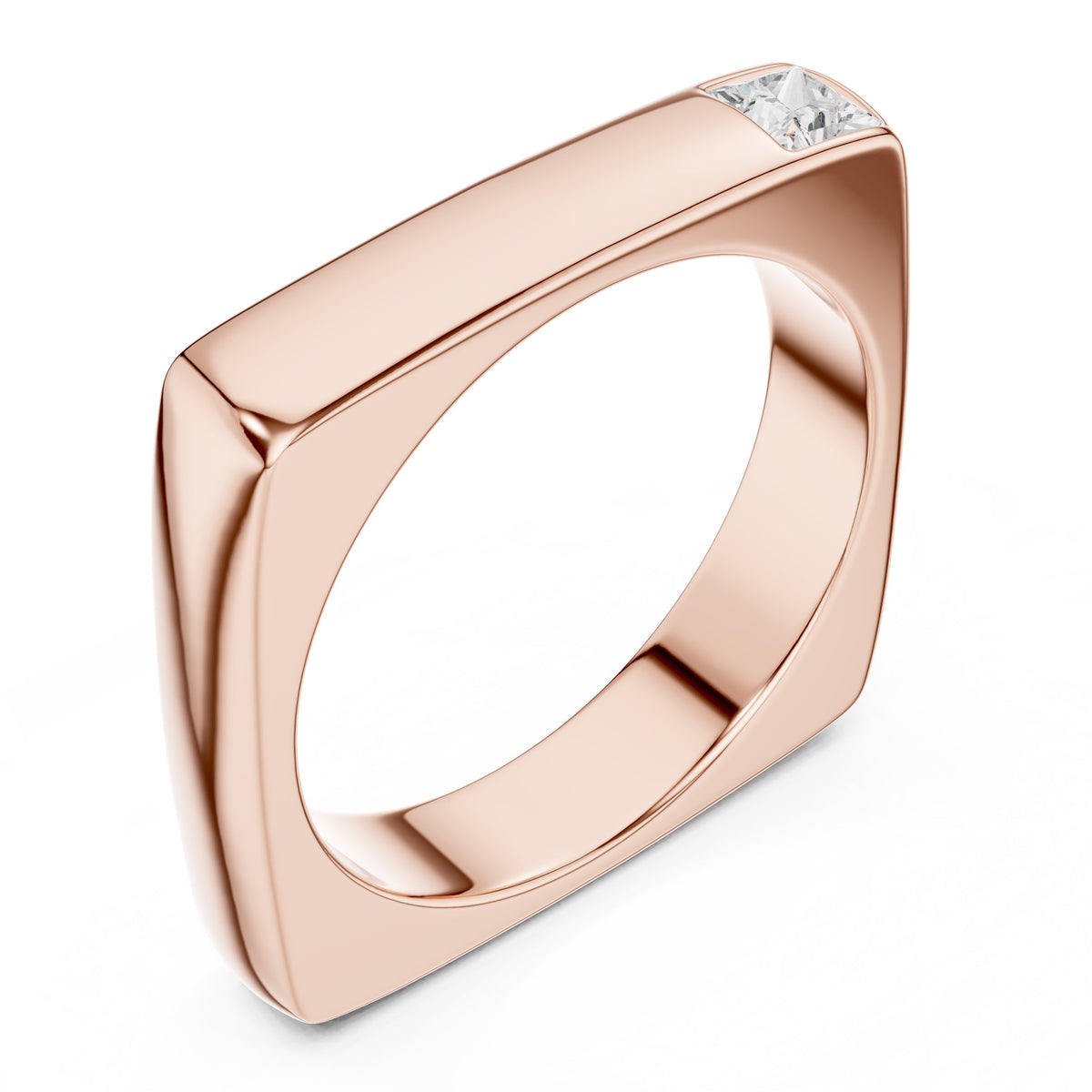 Square Profile Princess Diamond Men's Band