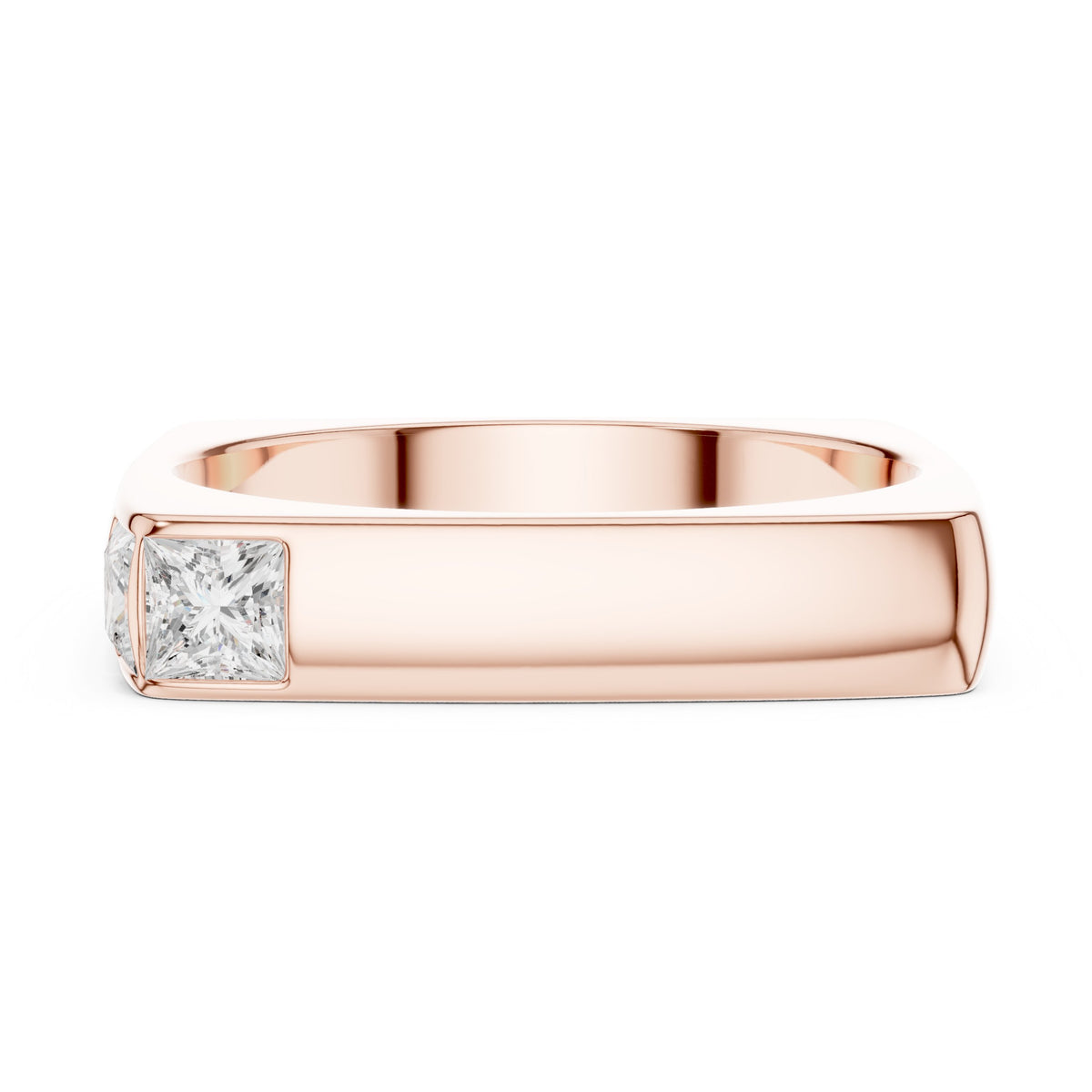 Square Profile Princess Diamond Men's Band