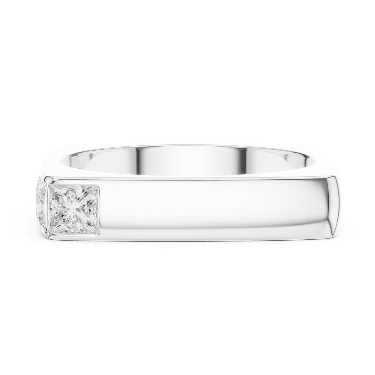 Square Profile Princess Diamond Men's Band