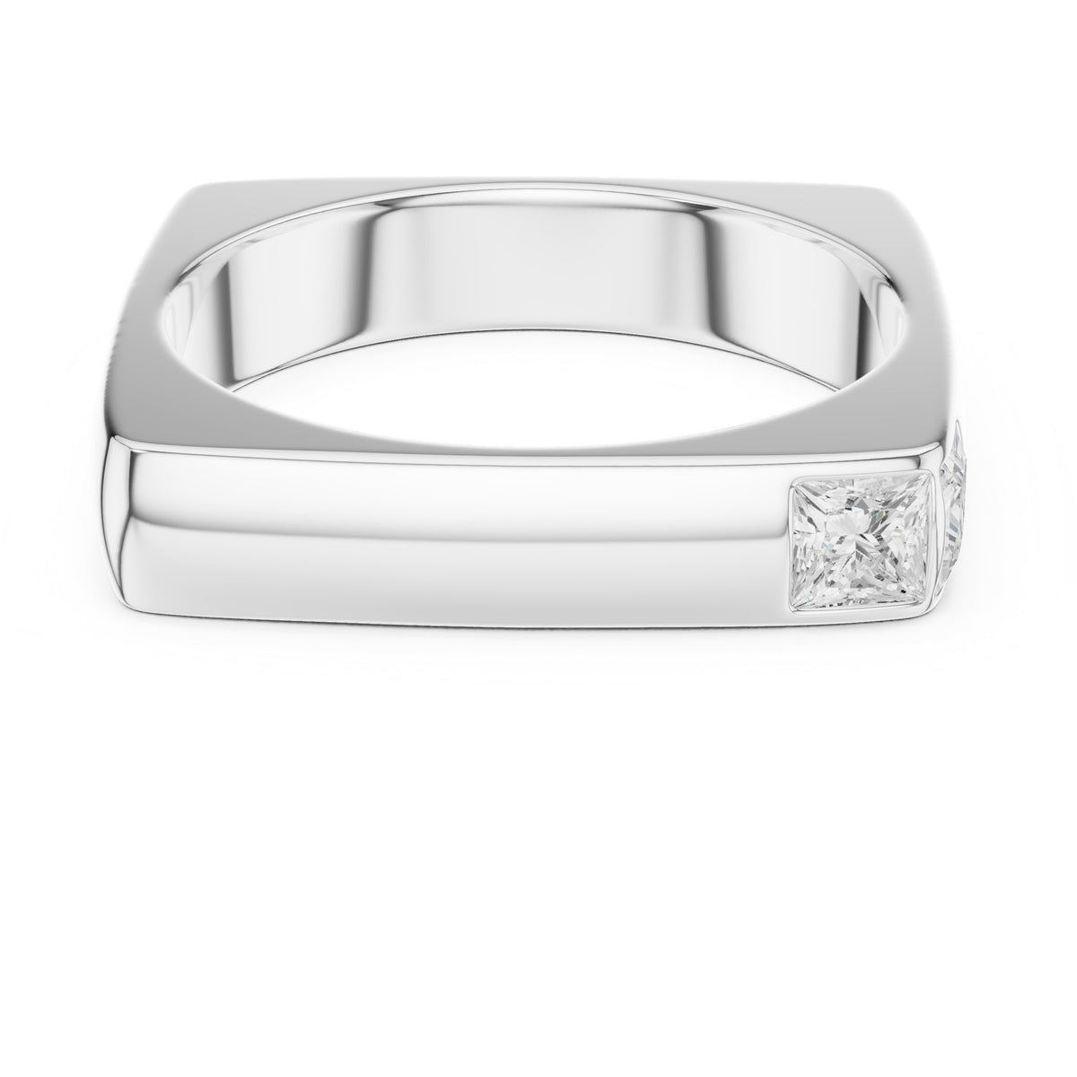 Square Profile Princess Diamond Men's Band