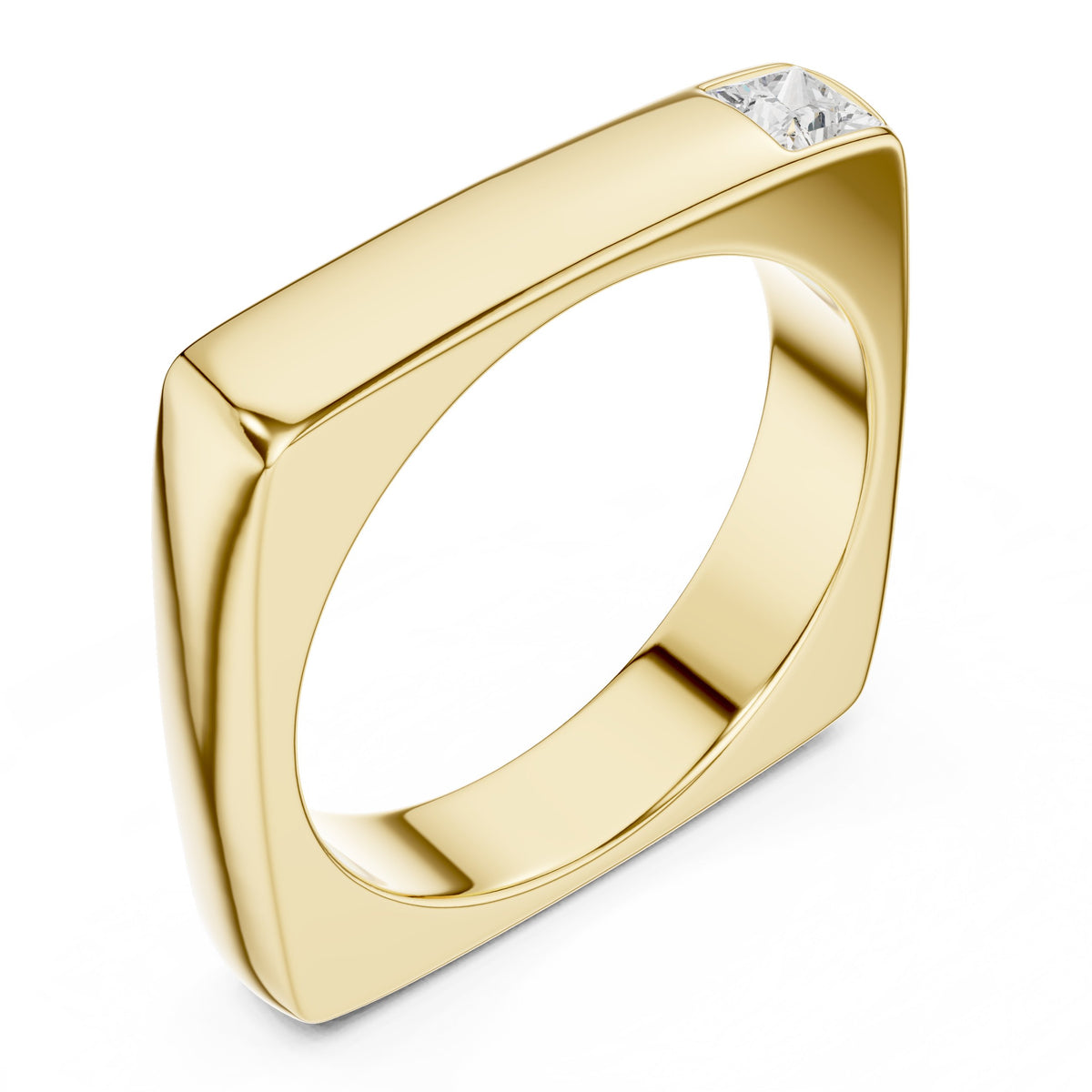 Square Profile Princess Diamond Men's Band
