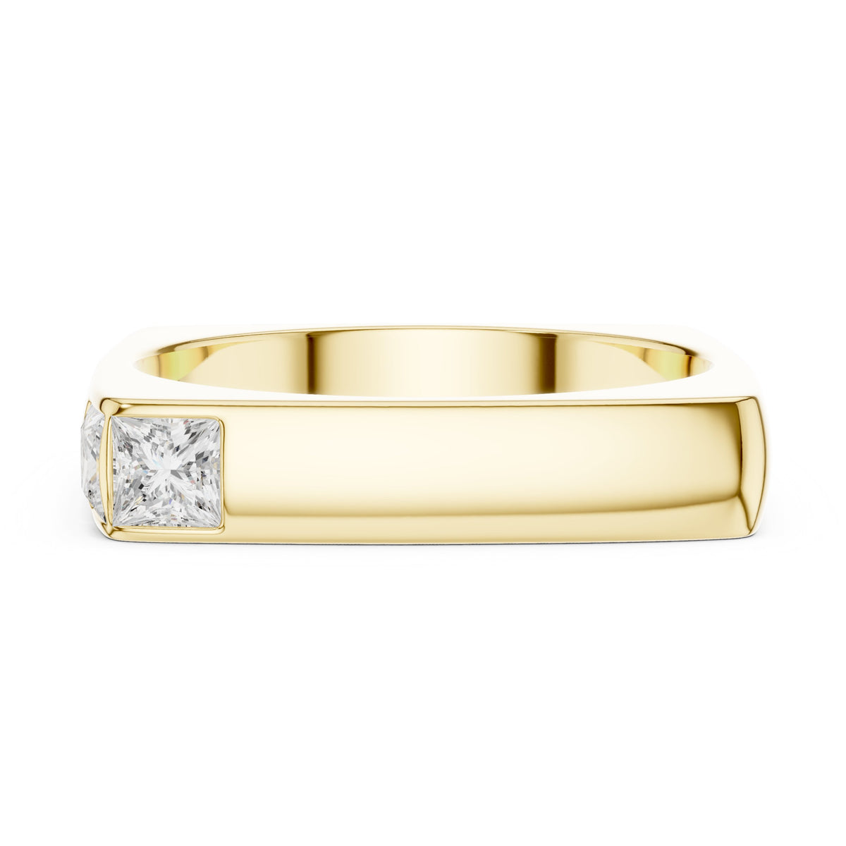 Square Profile Princess Diamond Men's Band