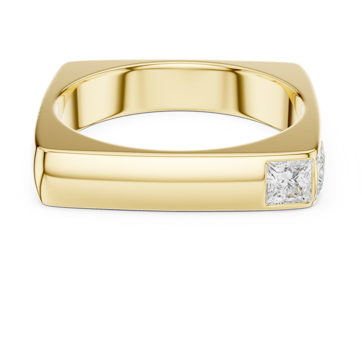Square Profile Princess Diamond Men's Band