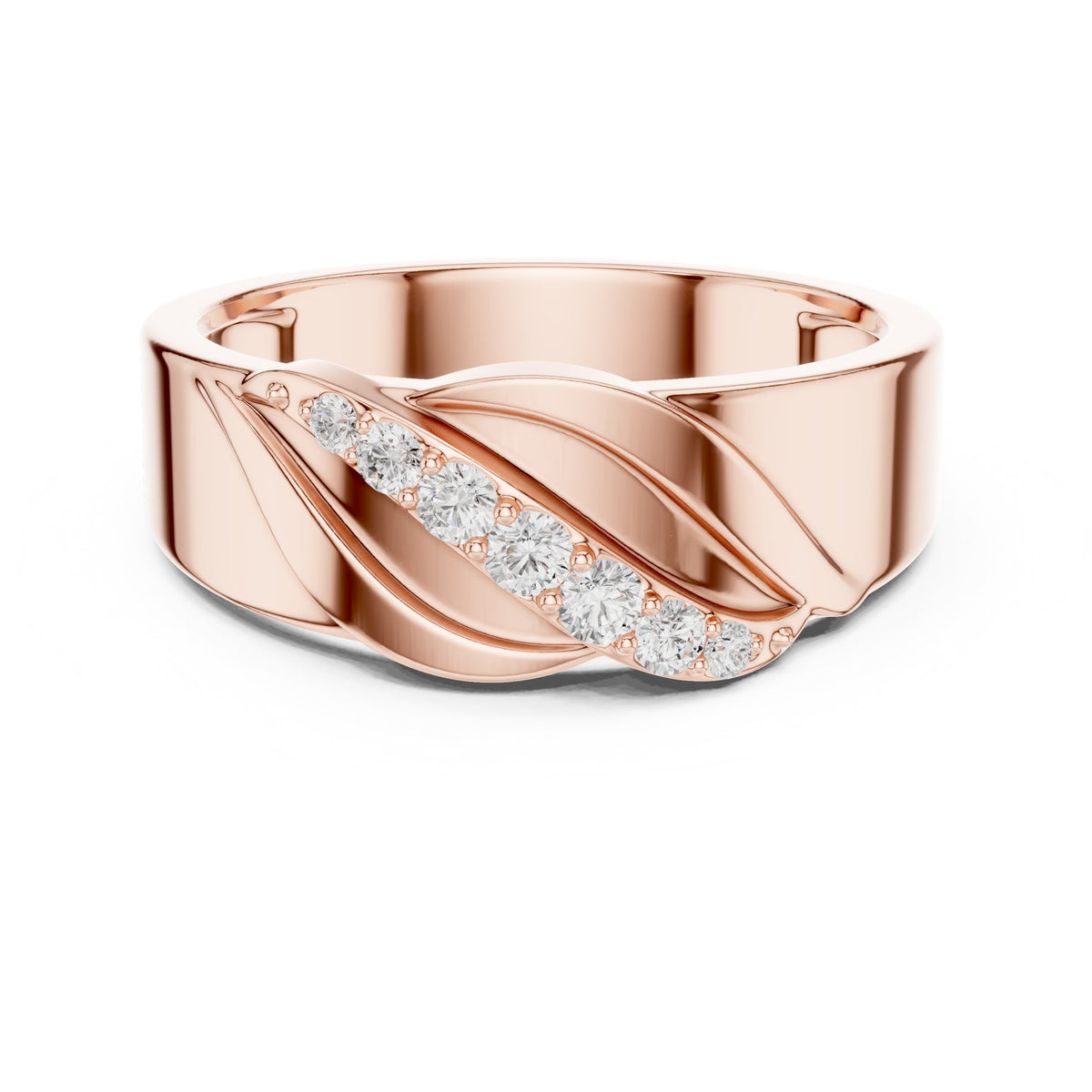 Leaf Pavé Men's Diamond Ring