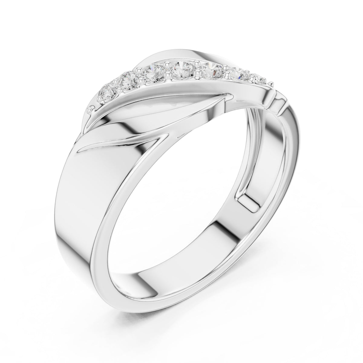 Leaf Pavé Men's Diamond Ring