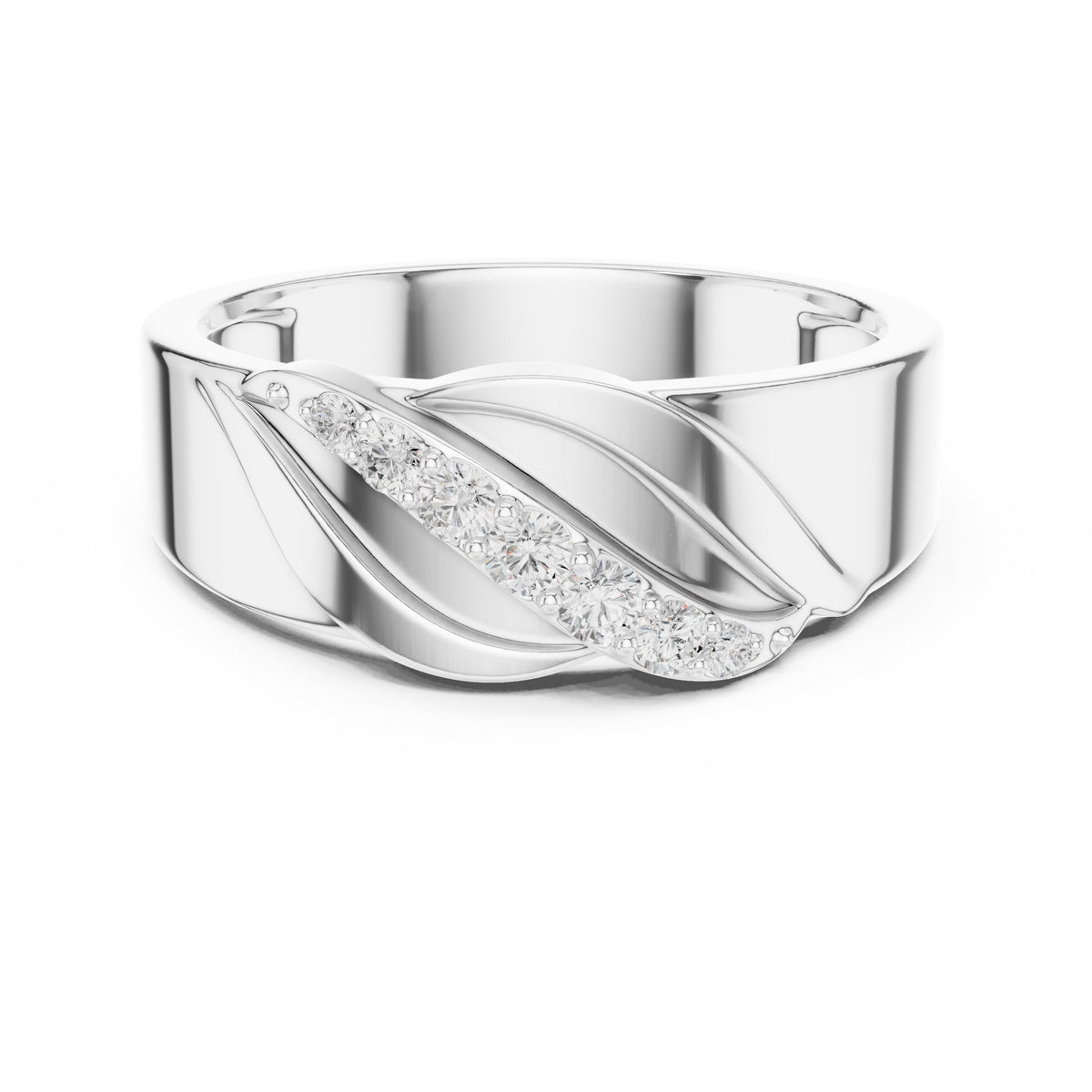 Leaf Pavé Men's Diamond Ring