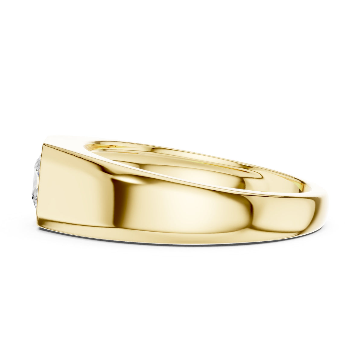 Princess Diamond Bezel Signet Men's Ring