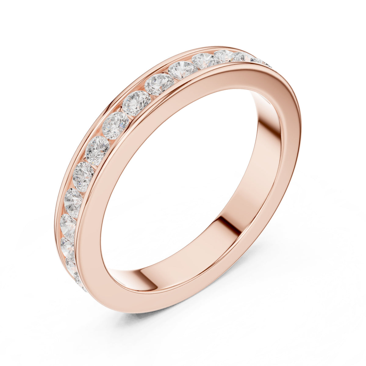 Round Diamond Channel Set Band