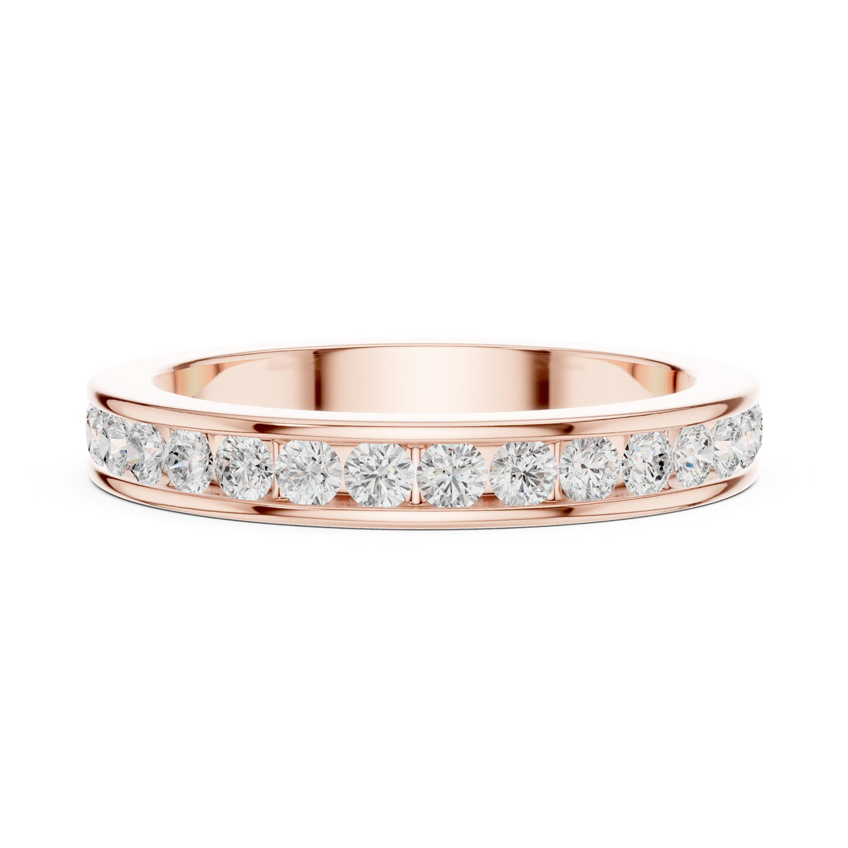 Round Diamond Channel Set Band
