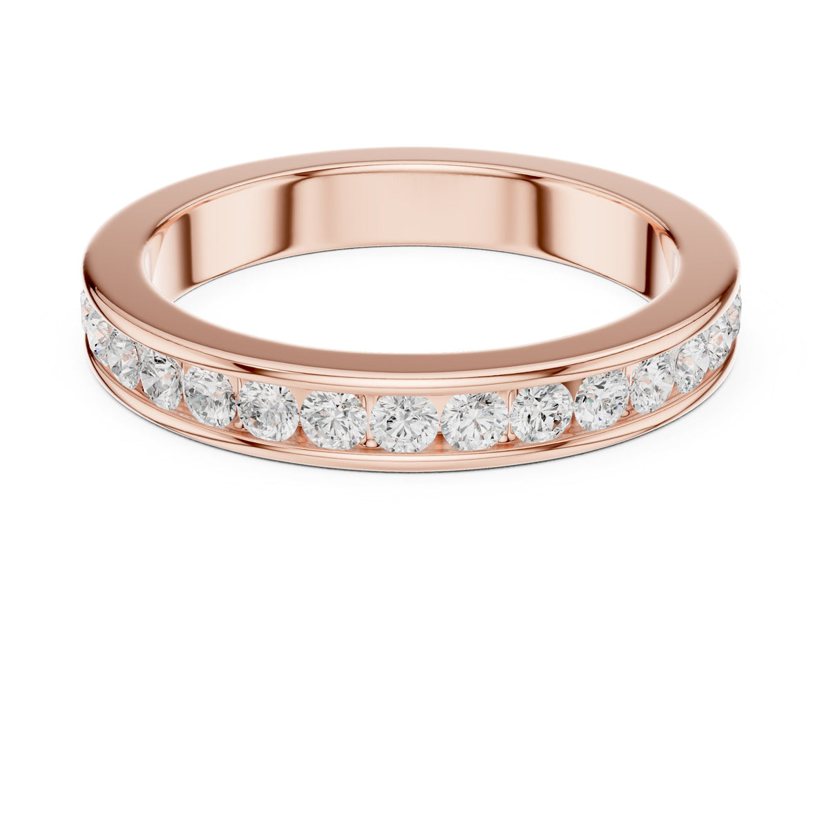 Round Diamond Channel Set Band