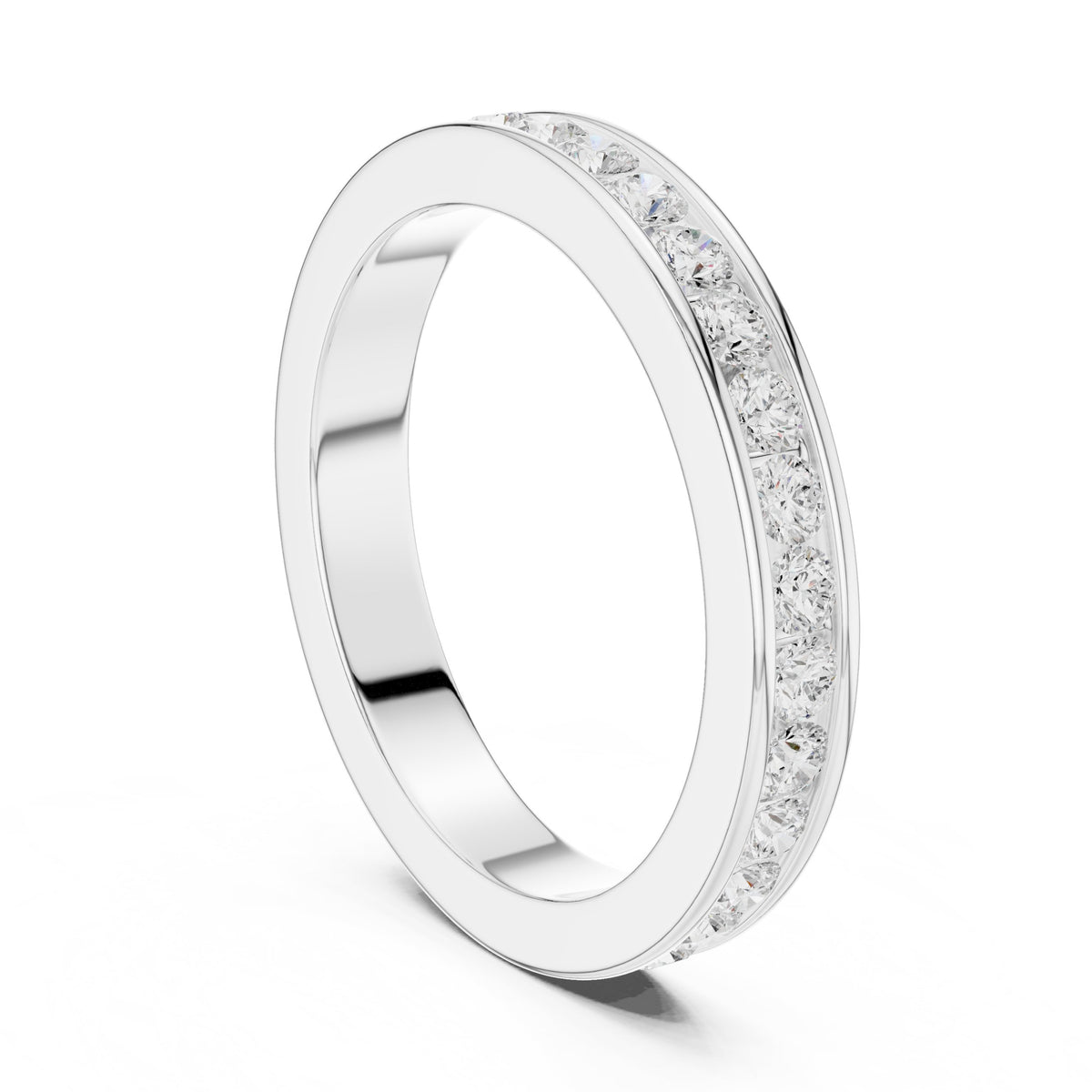 Round Diamond Channel Set Band