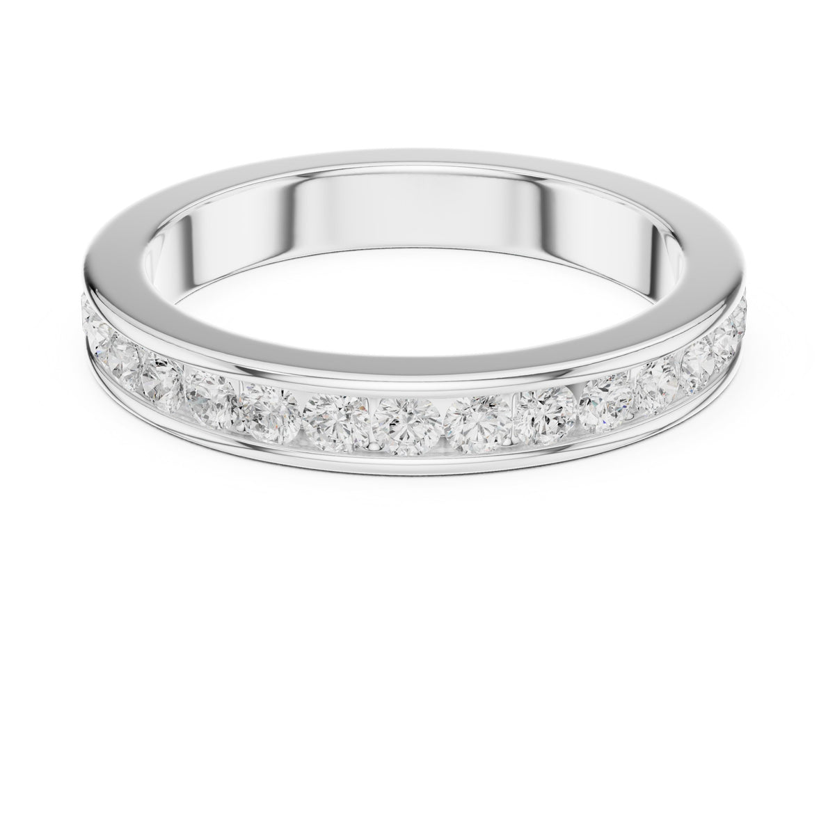 Round Diamond Channel Set Band