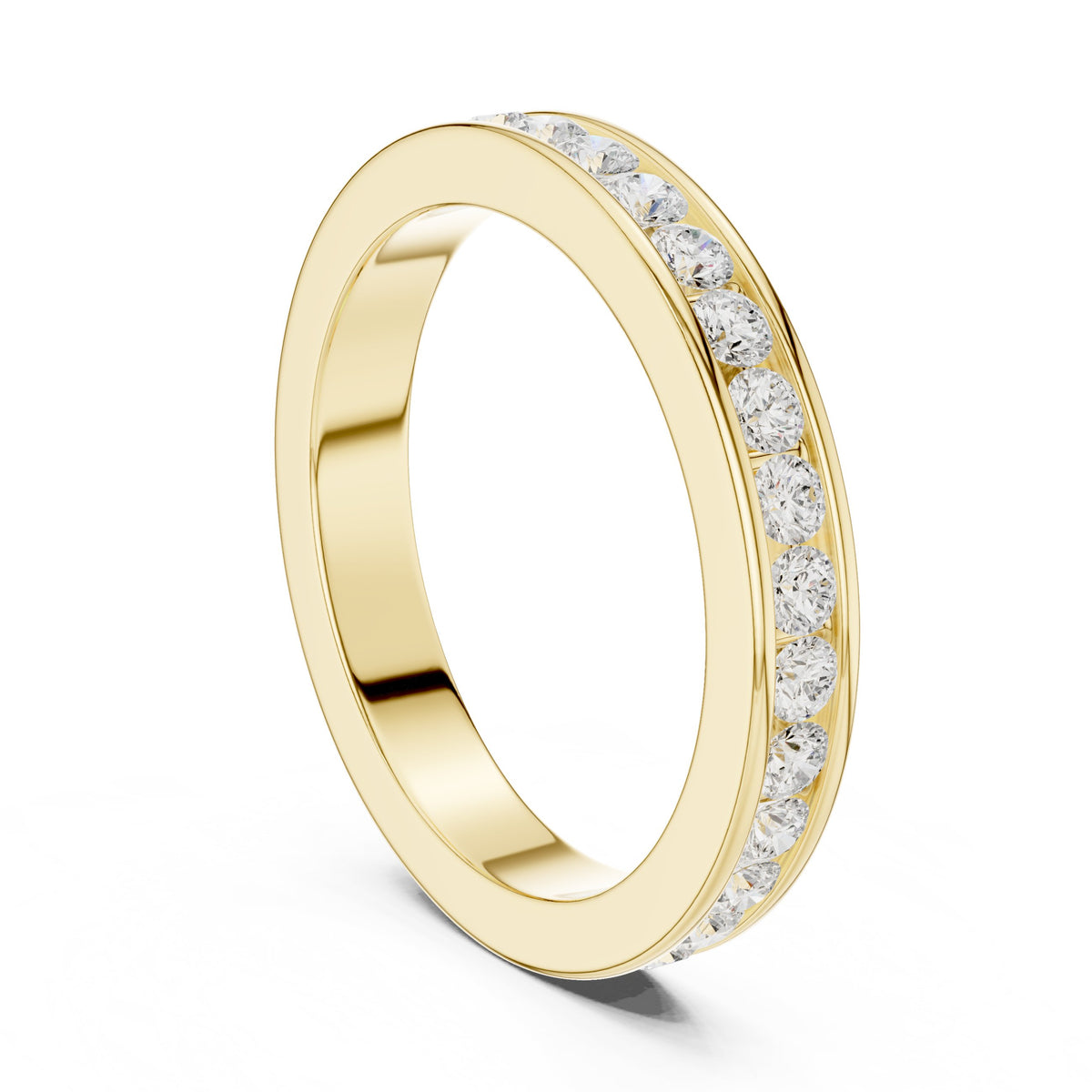 Round Diamond Channel Set Band