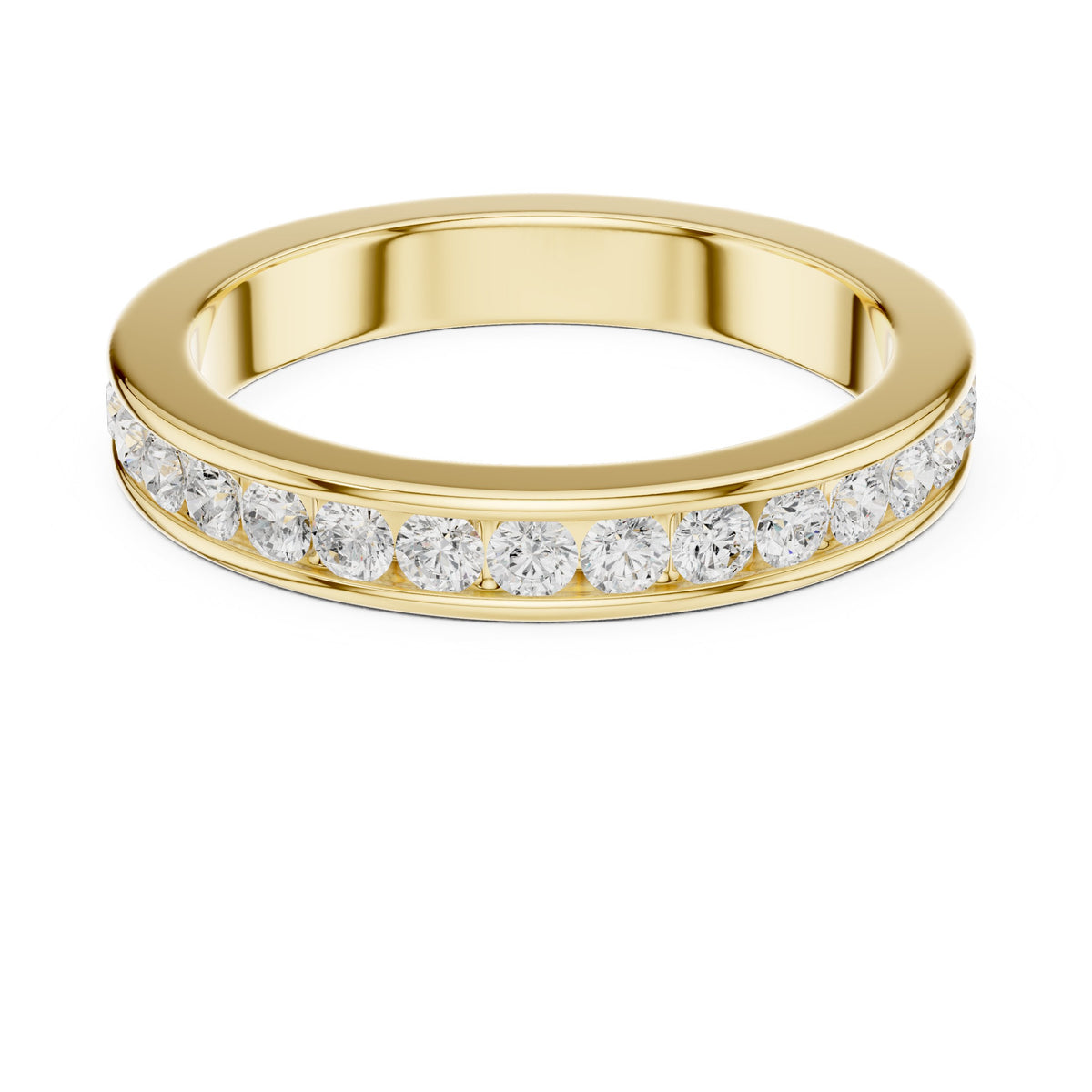 Round Diamond Channel Set Band