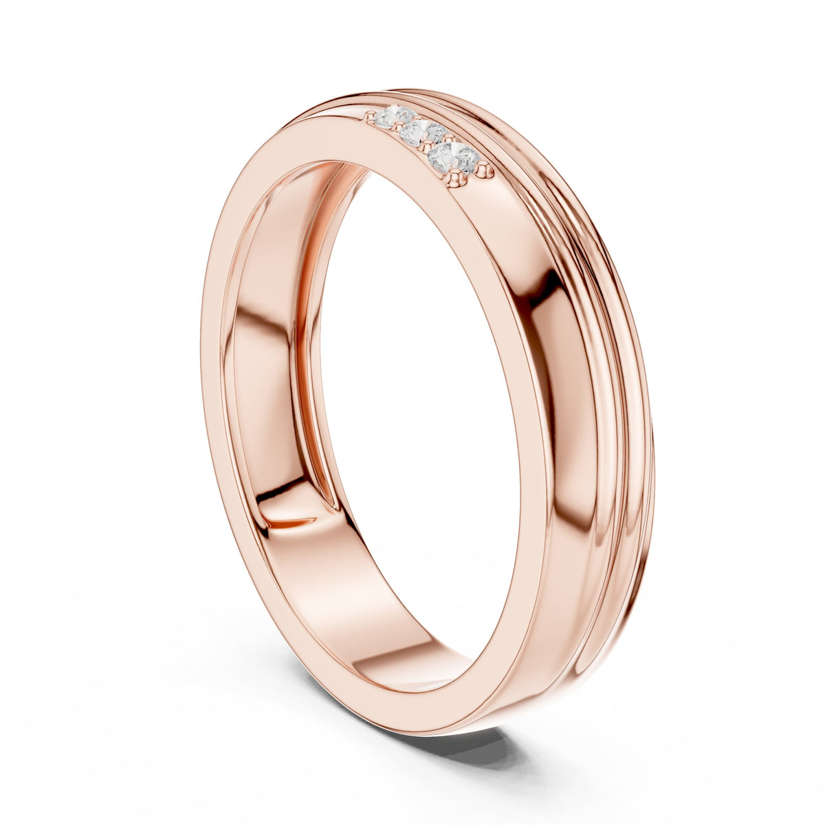 Grooved Diamond Band