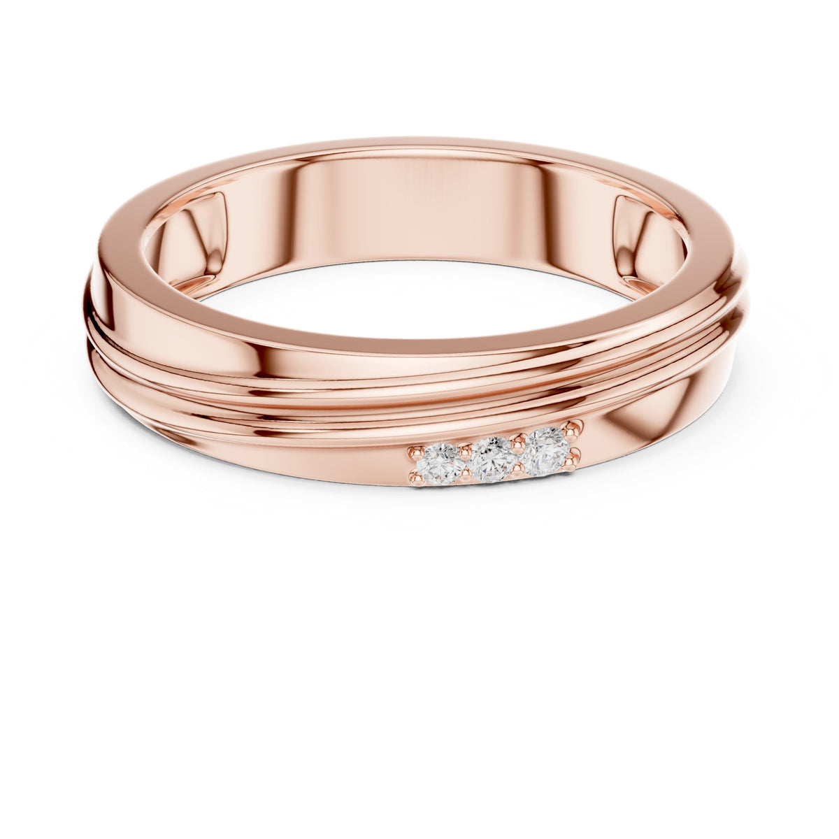 Grooved Diamond Band
