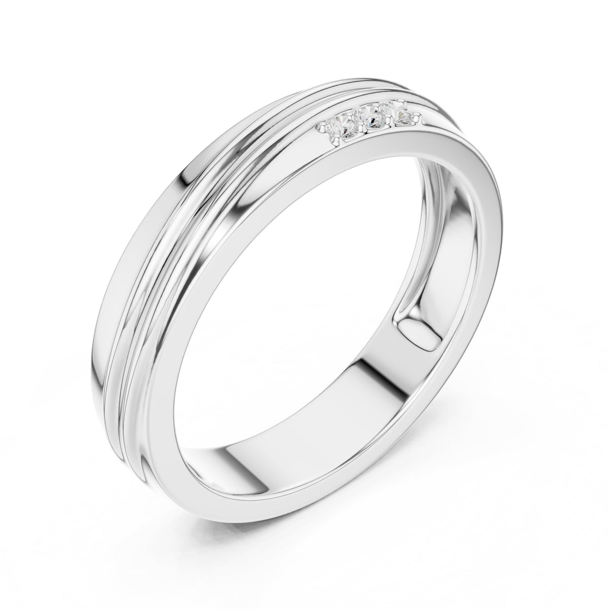 Grooved Diamond Band