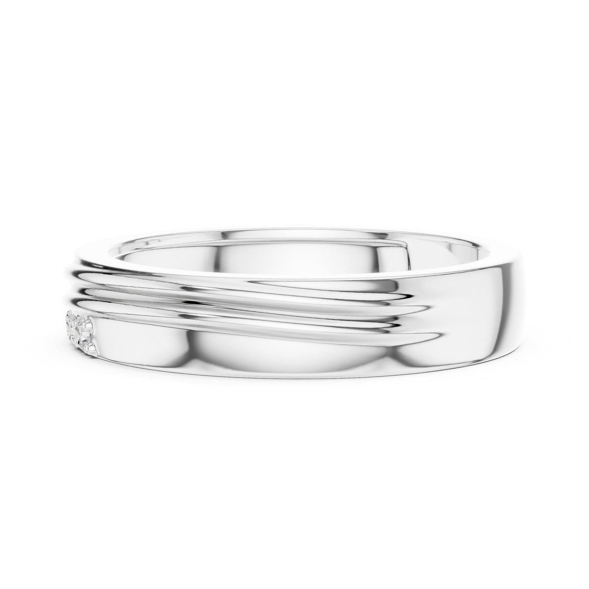 Grooved Diamond Band