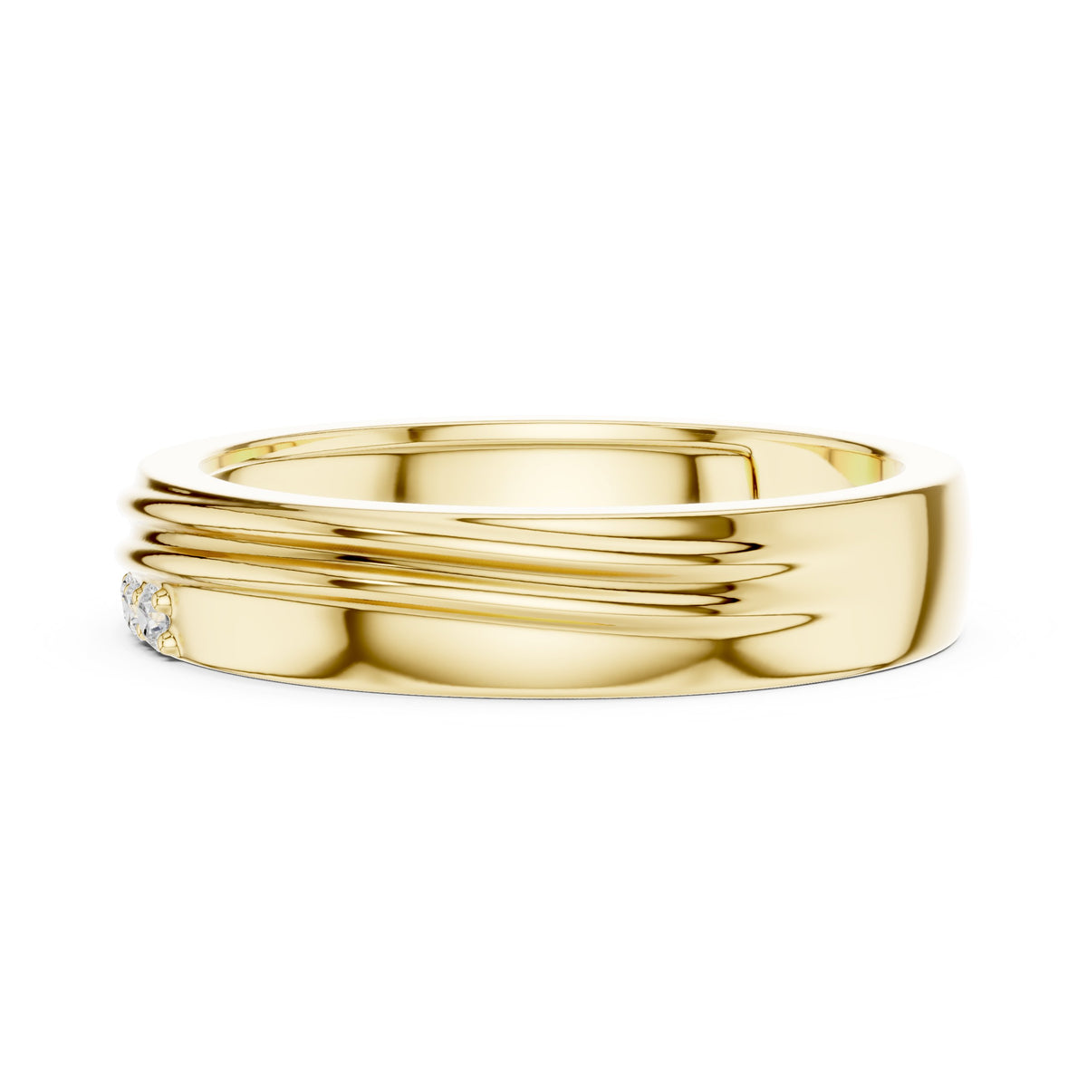 Grooved Diamond Band
