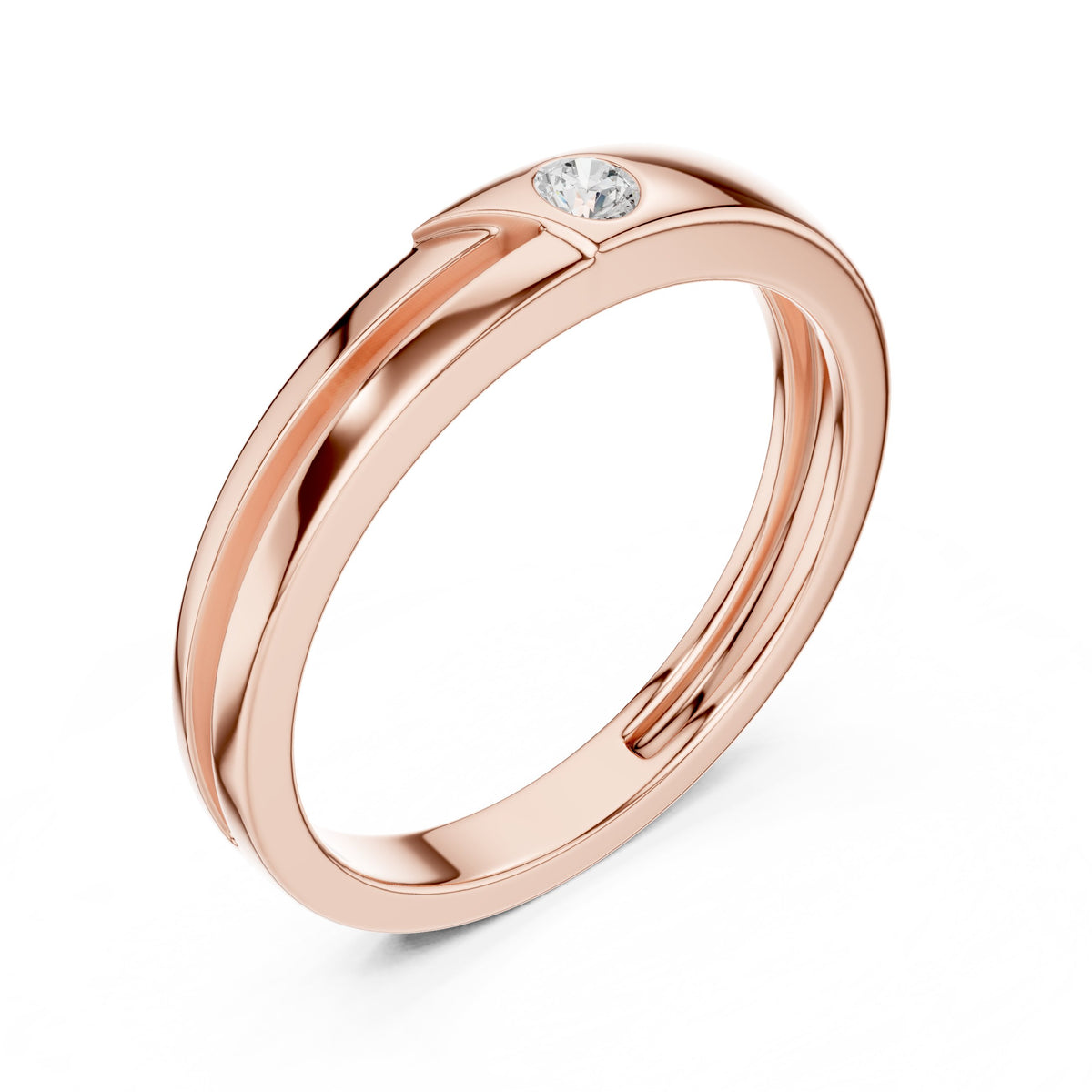 Single Diamond Bezel Band