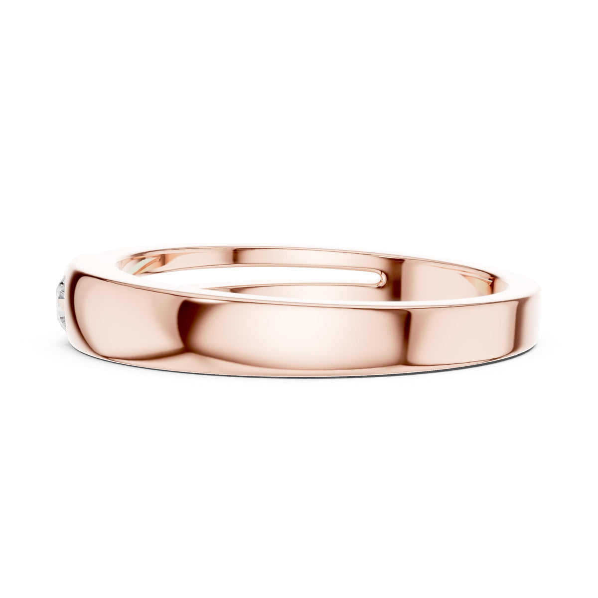 Single Diamond Bezel Band