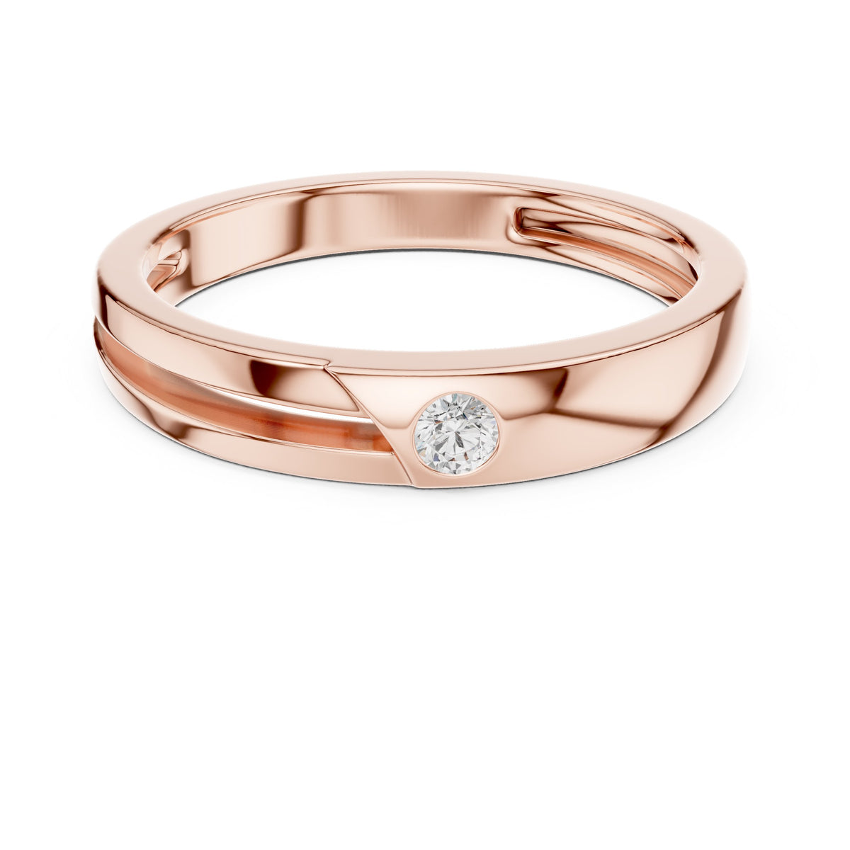 Single Diamond Bezel Band