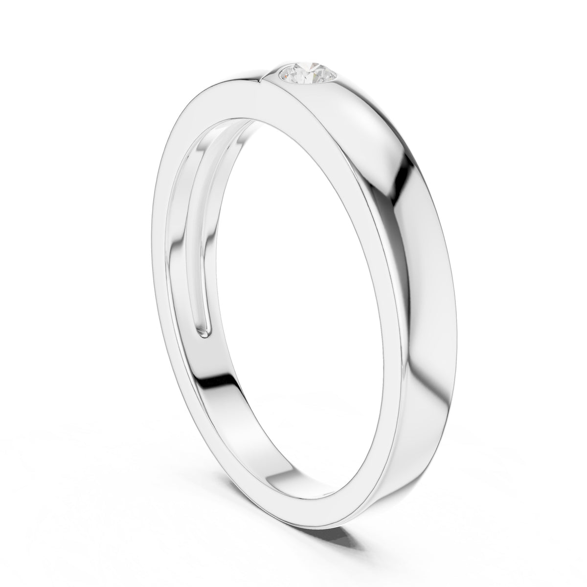 Single Diamond Bezel Band